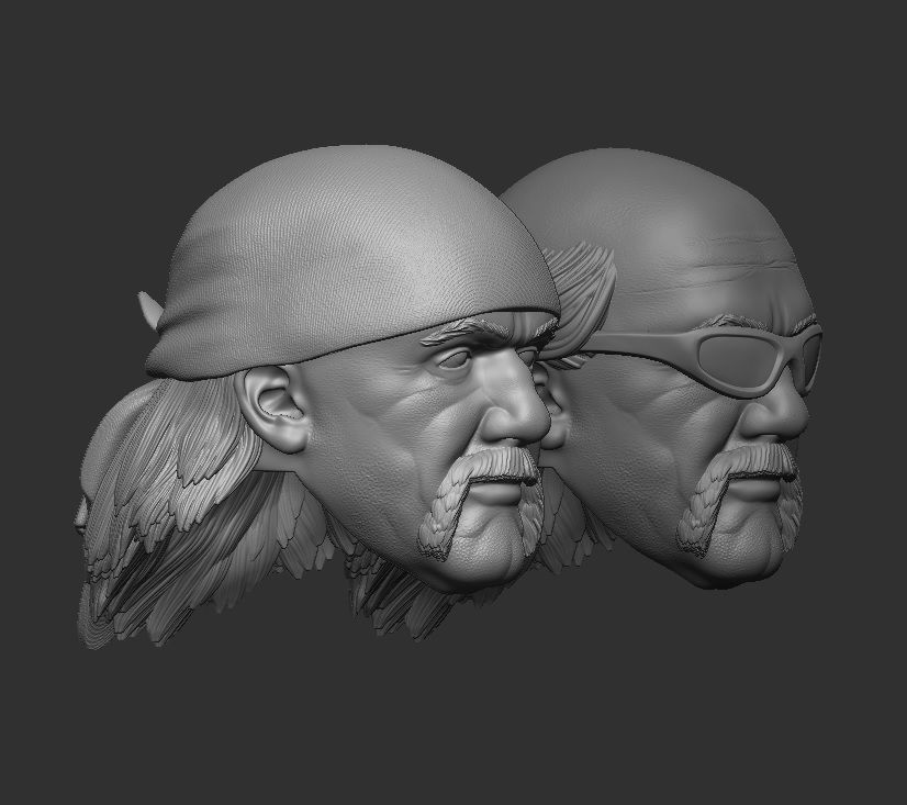 Hollywood Hogan - Headsculpt for Action Figures 3D print model_1
