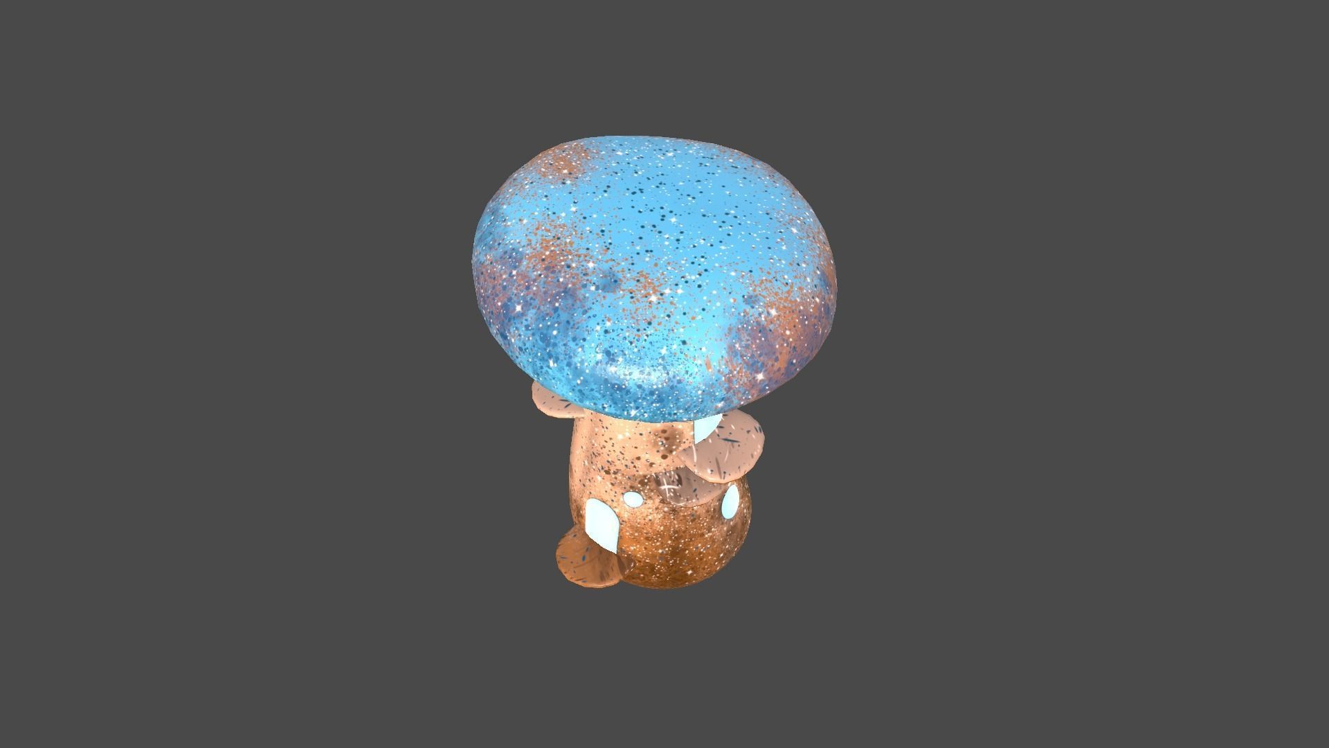 Fantasy Mushroom F05 Blue Orange - Scene Backdrop Design Low-poly 3D model_1