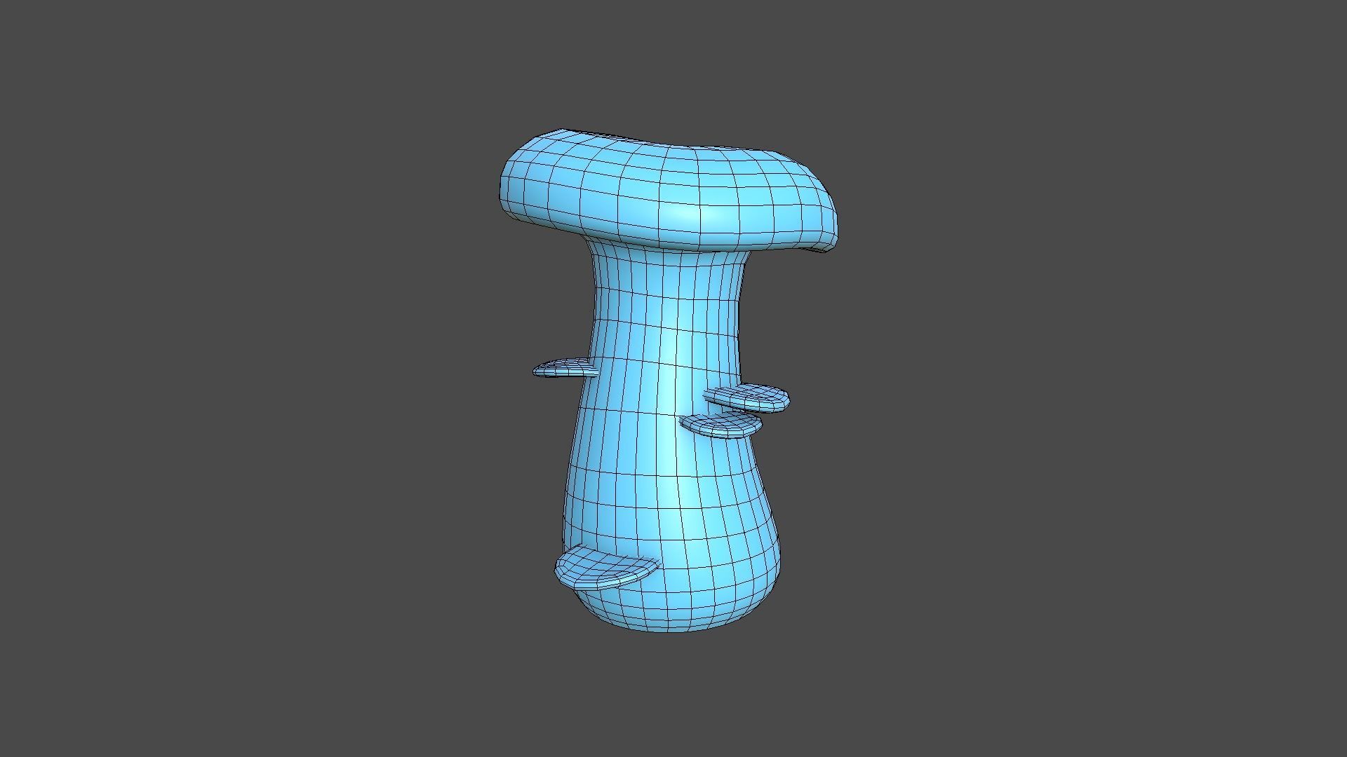 Fantasy Mushroom F05 Blue Orange - Scene Backdrop Design Low-poly 3D model_14