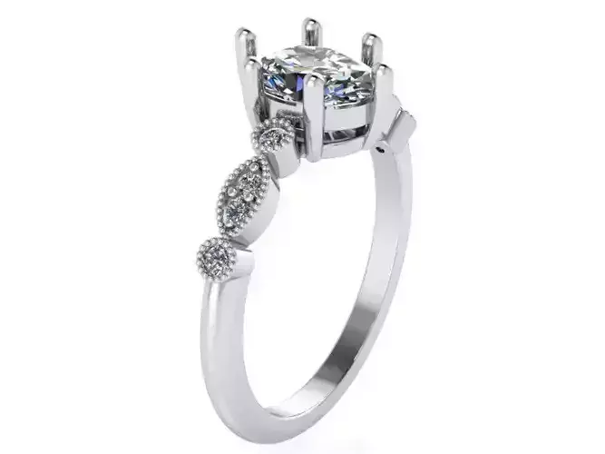 Oval Diamond Basket Setting Ring 2062