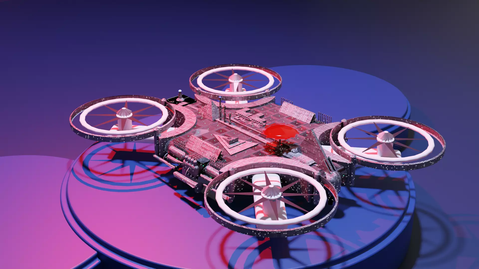 Fighter Drone by Art SSFK Low-poly 3D model_0
