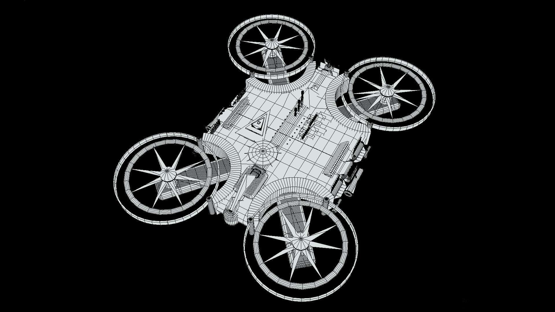 Fighter Drone by Art SSFK Low-poly 3D model_6