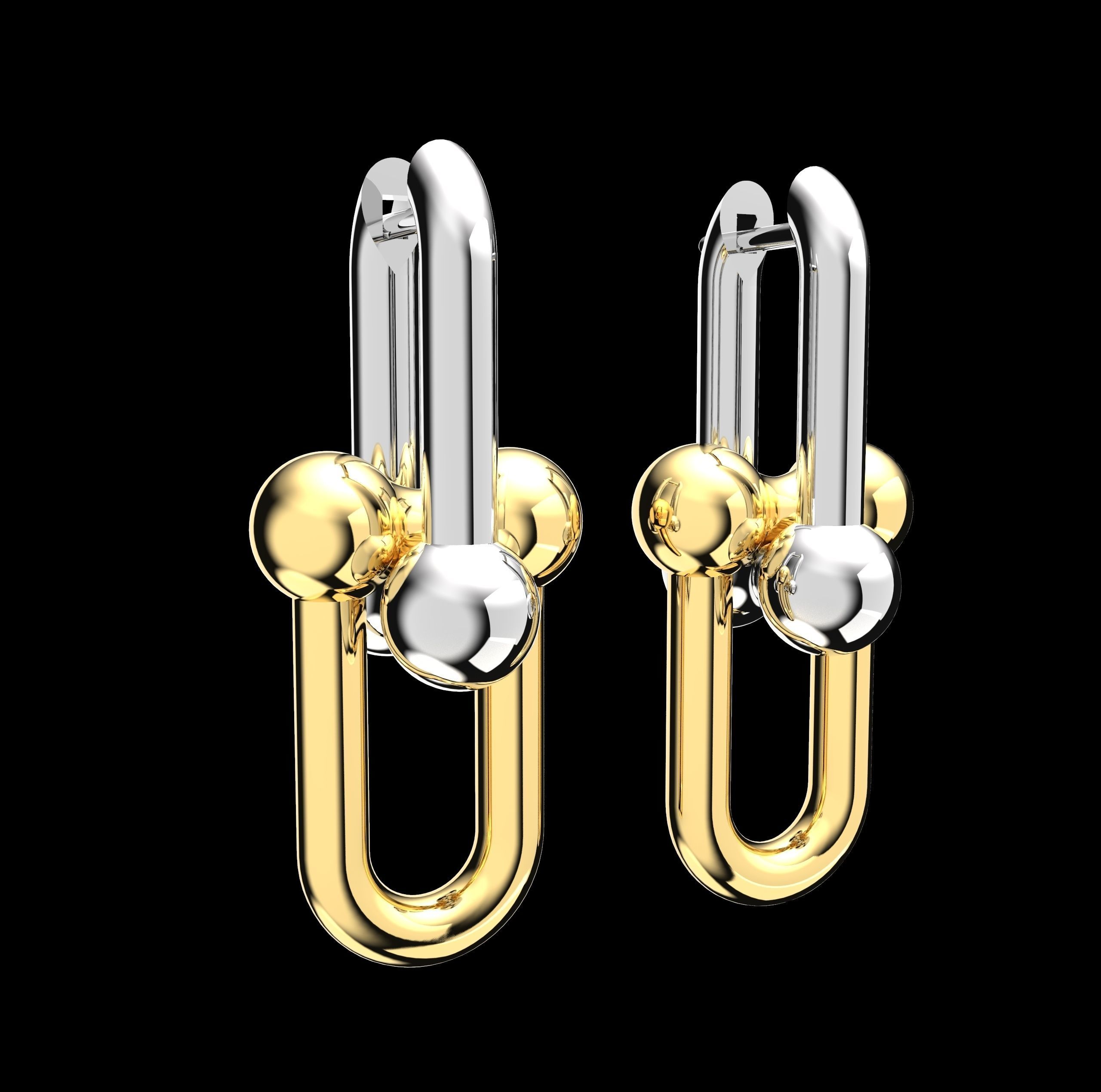 Earrings Link 3D print model_2