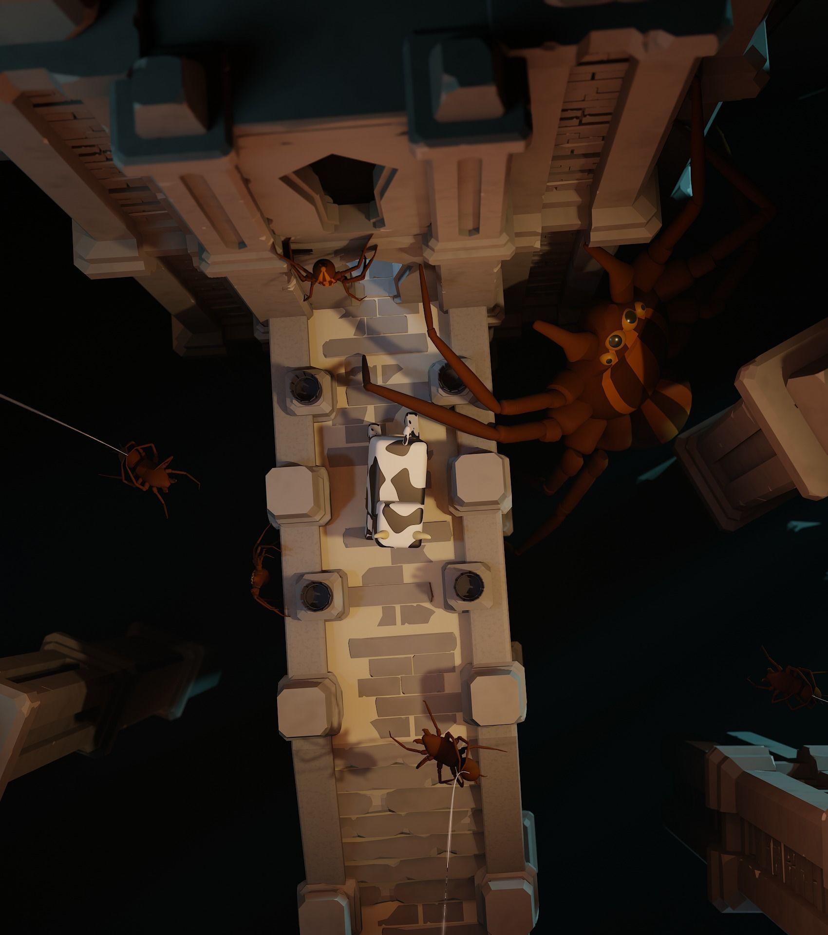 Cow in the spider kingdom 3D model_2