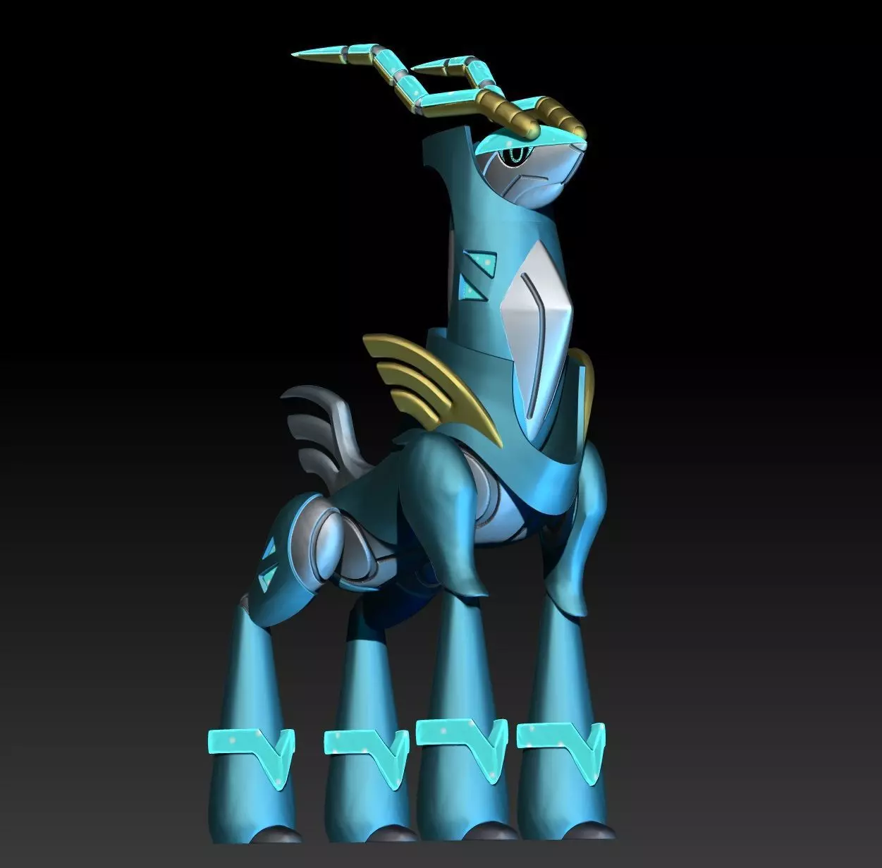 Pokemon Paradox Future Cobalion Iron Crown 3D print model_0