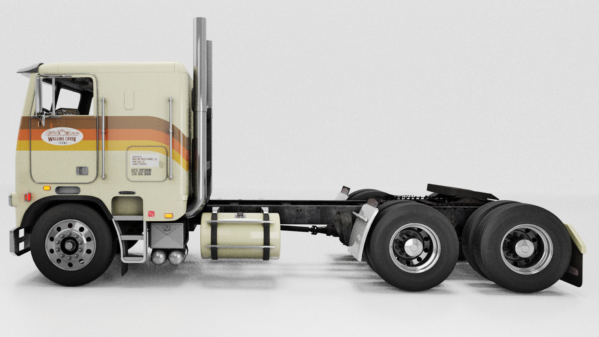 Freightliner FLT - FLA Cabover Semi Truck 3D model_10