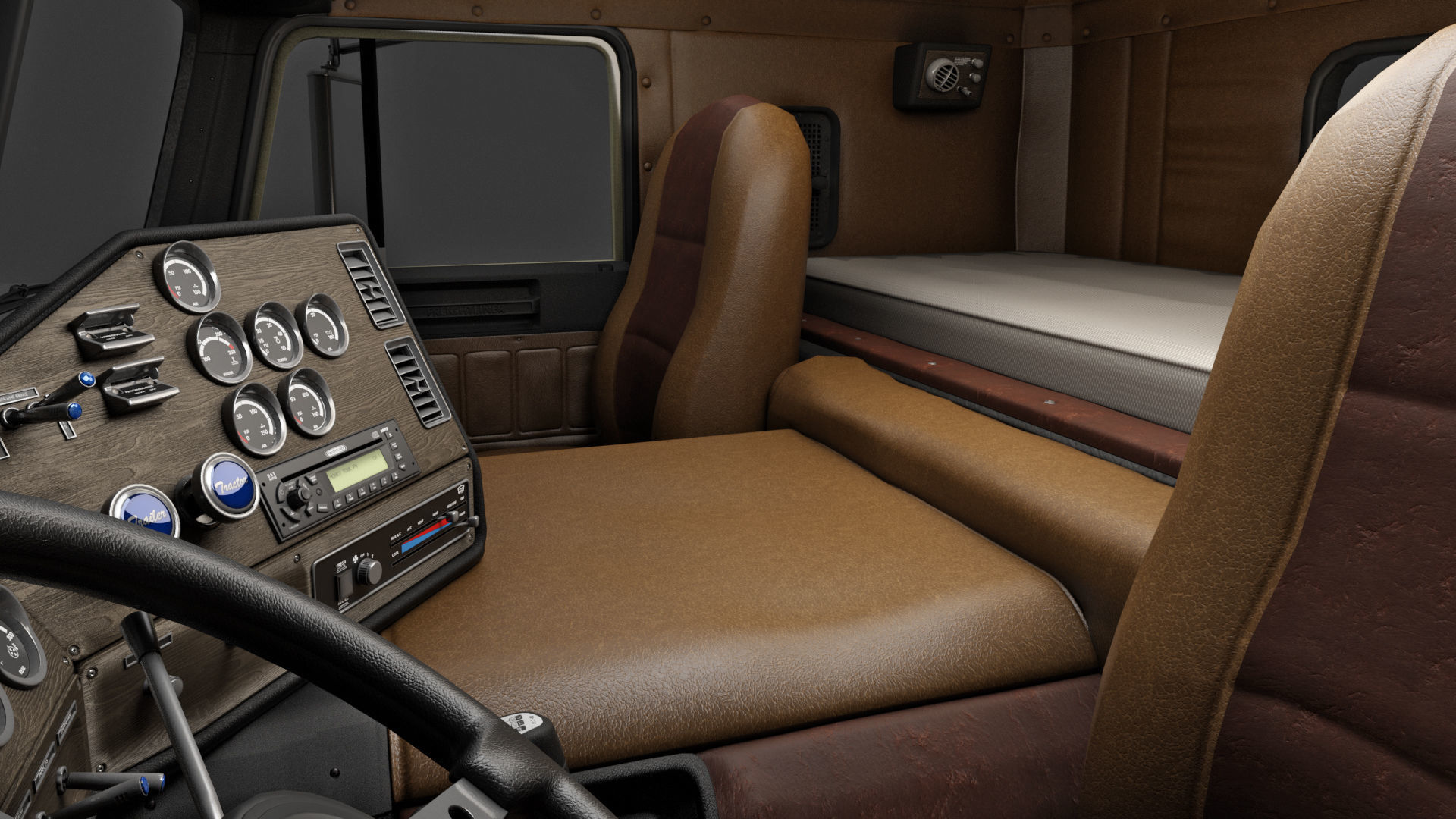 Freightliner FLT - FLA Cabover Semi Truck 3D model_3
