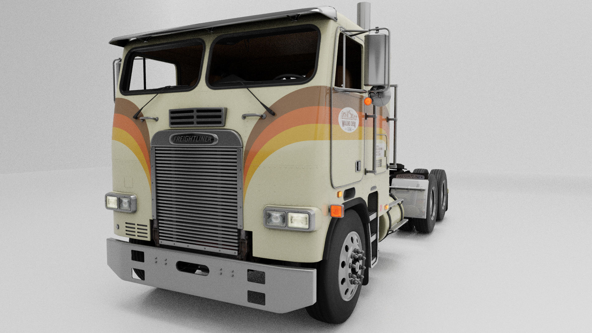 Freightliner FLT - FLA Cabover Semi Truck 3D model_9