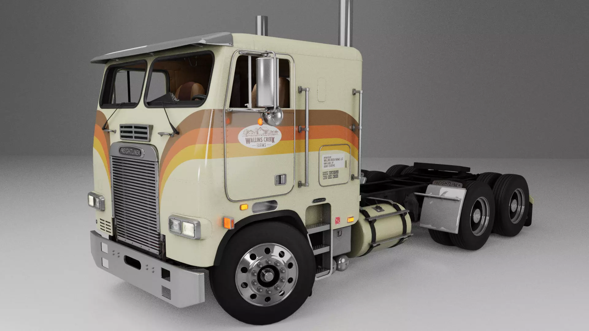 Freightliner FLT - FLA Cabover Semi Truck 3D model_0