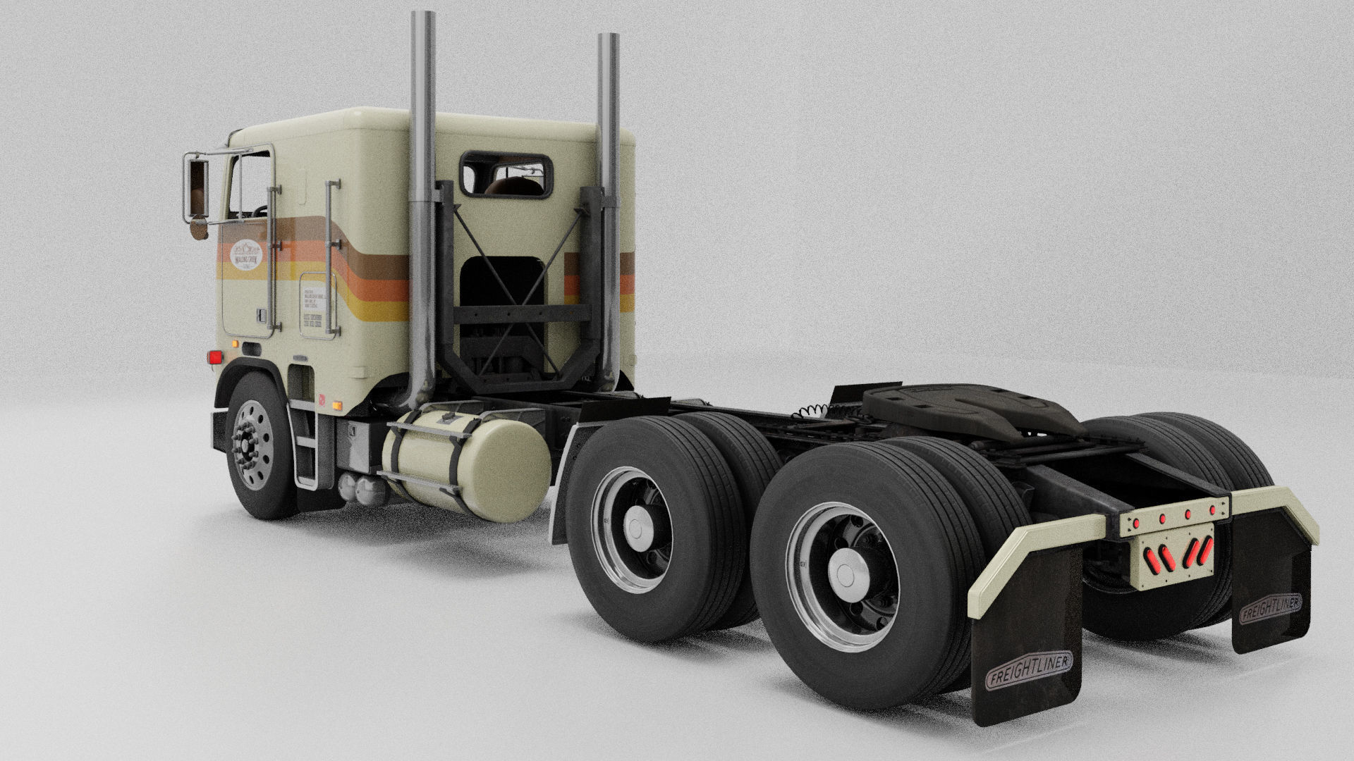 Freightliner FLT - FLA Cabover Semi Truck 3D model_2
