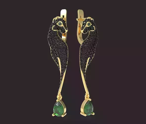 Black panther earrings 3D printble model