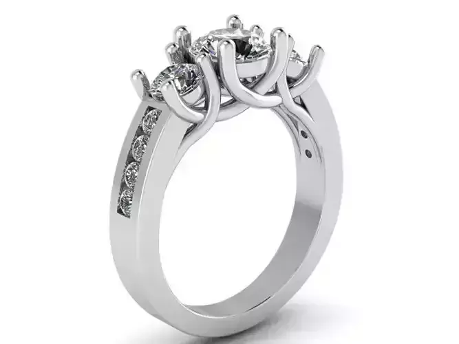 3 Stone Trellis Setting Ring 2074