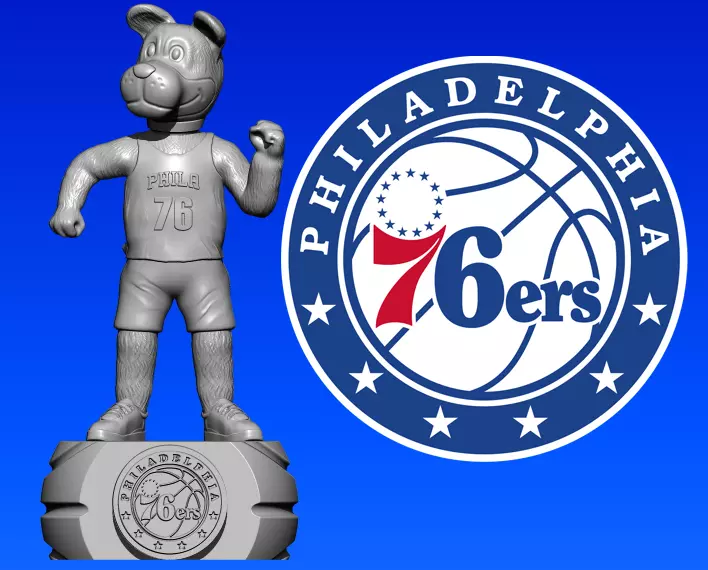 NBA - PHILADELPHIA 76ERS BASKETBALL MASCOT STATUE - 3D PRINT 3D print model