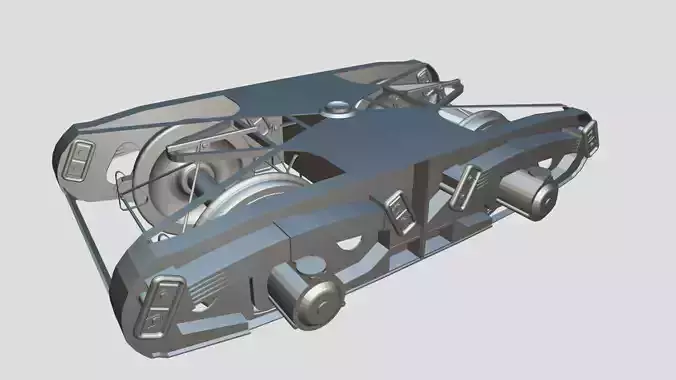 Train bogie low-poly 3D model