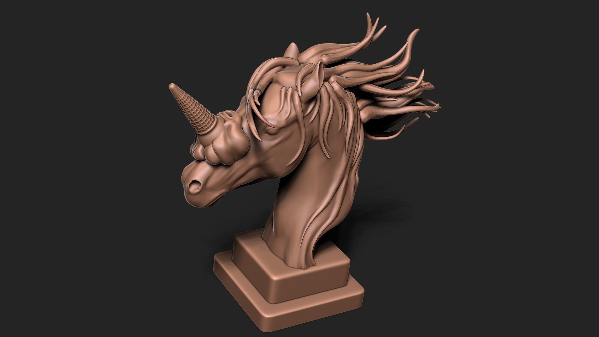 HORSE AND UNICORN WITH ICE CREAM 3D print model_7