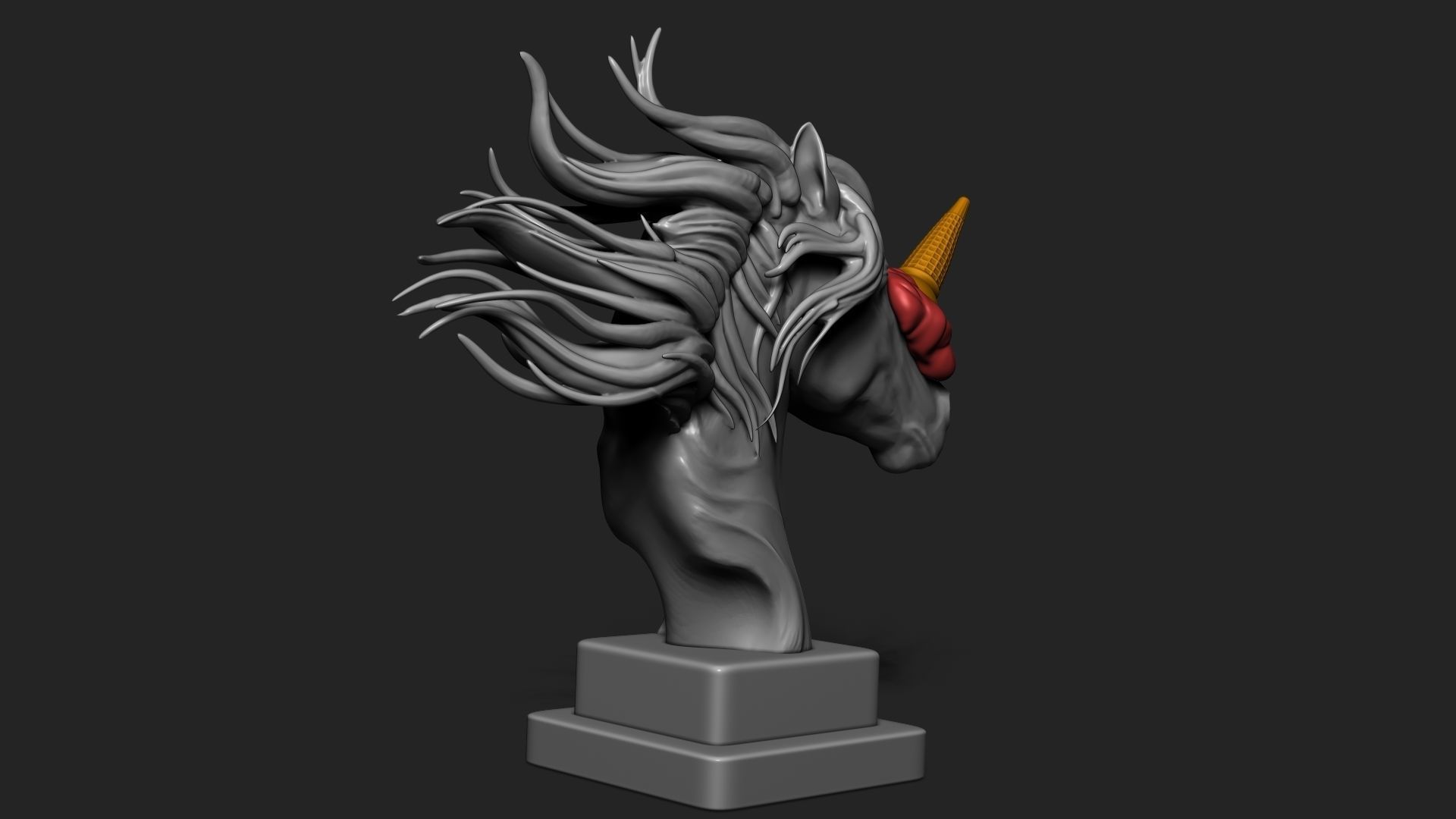 HORSE AND UNICORN WITH ICE CREAM 3D print model_3
