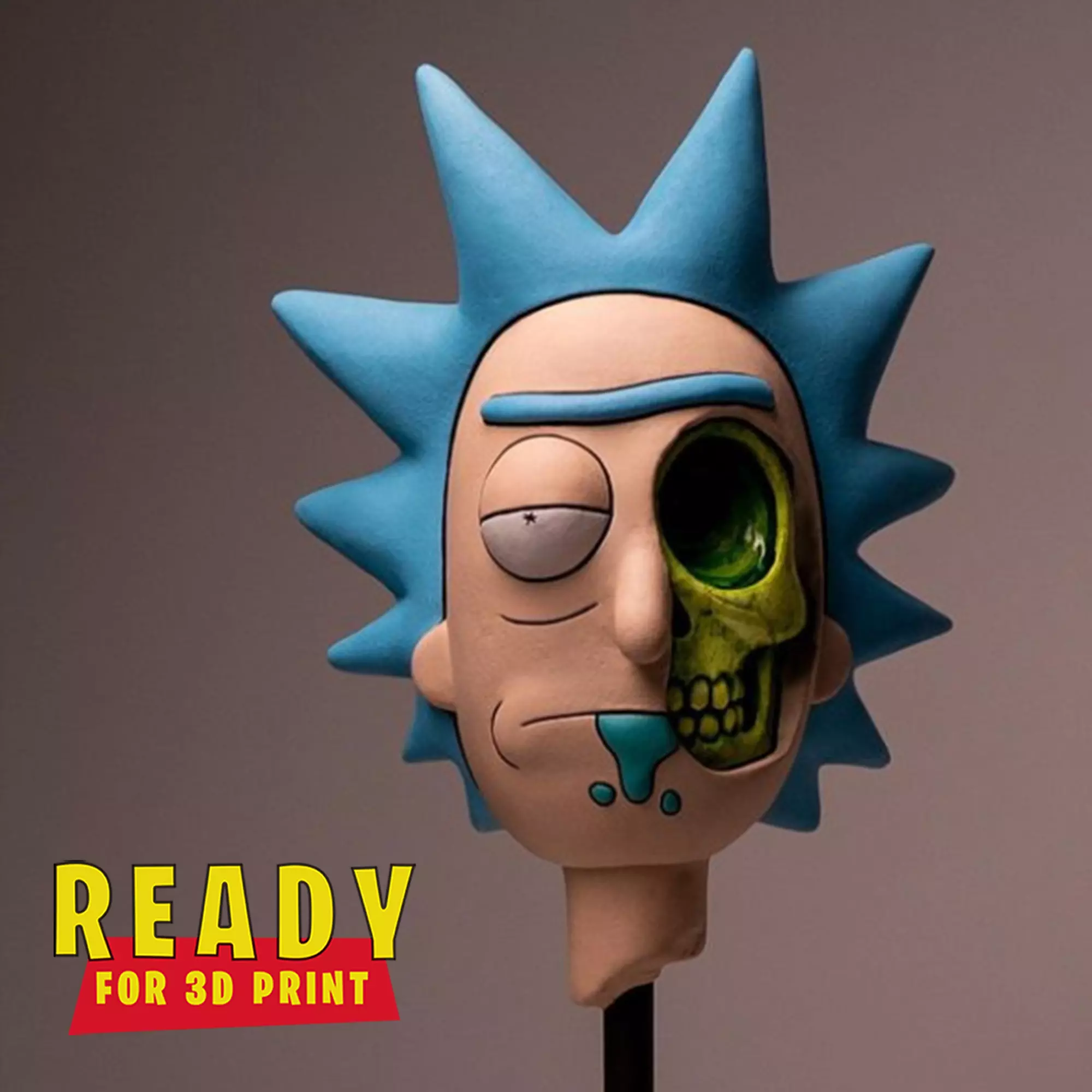 RICK AND MORTY - RICK SKULL 3D print model
