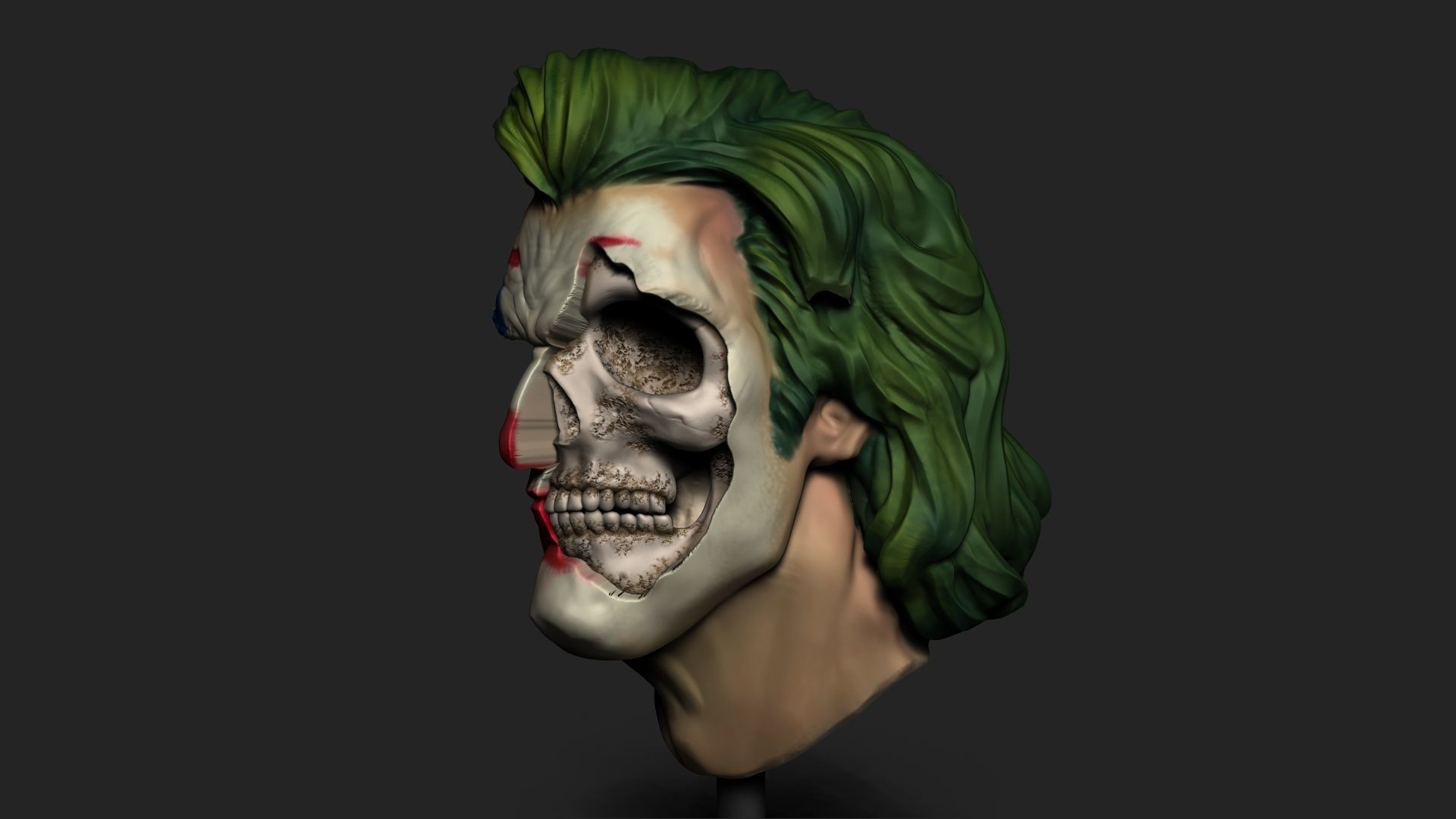 Joker skull - Joaquin Phoenix 3D print model_4