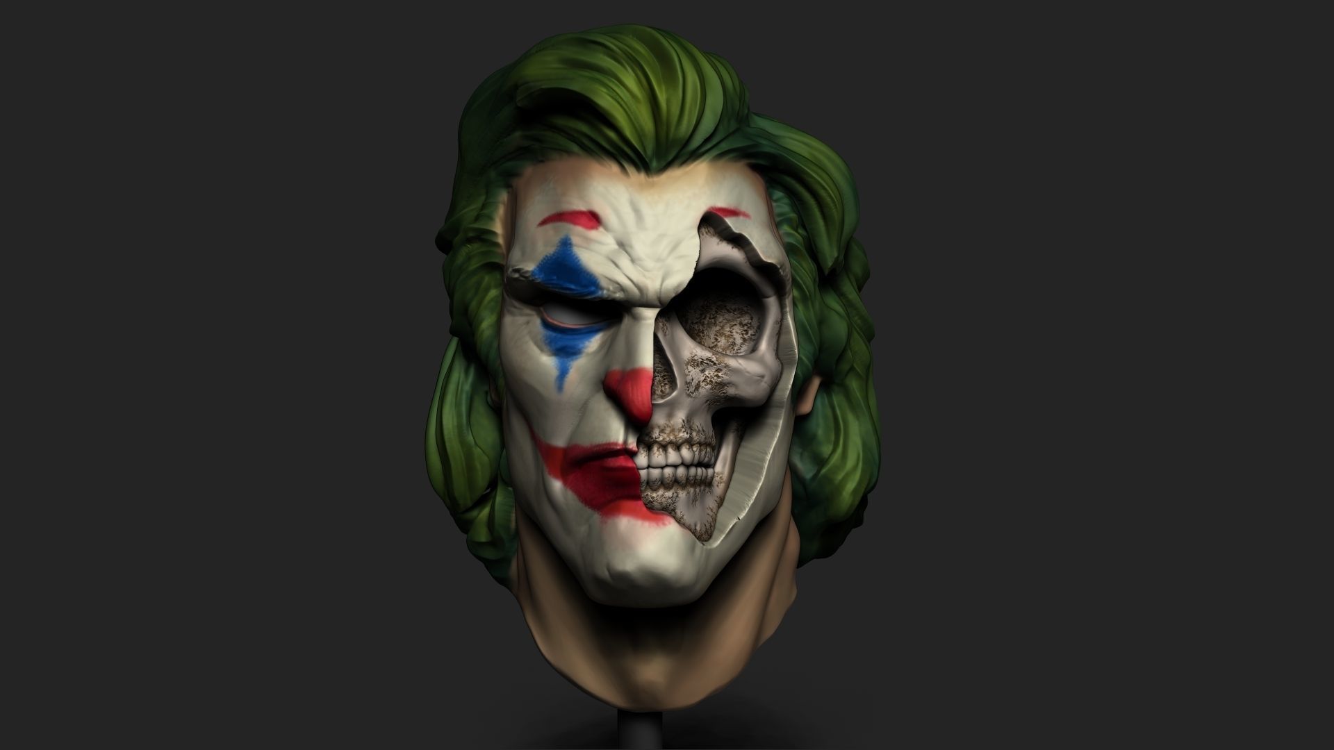Joker skull - Joaquin Phoenix 3D print model_1