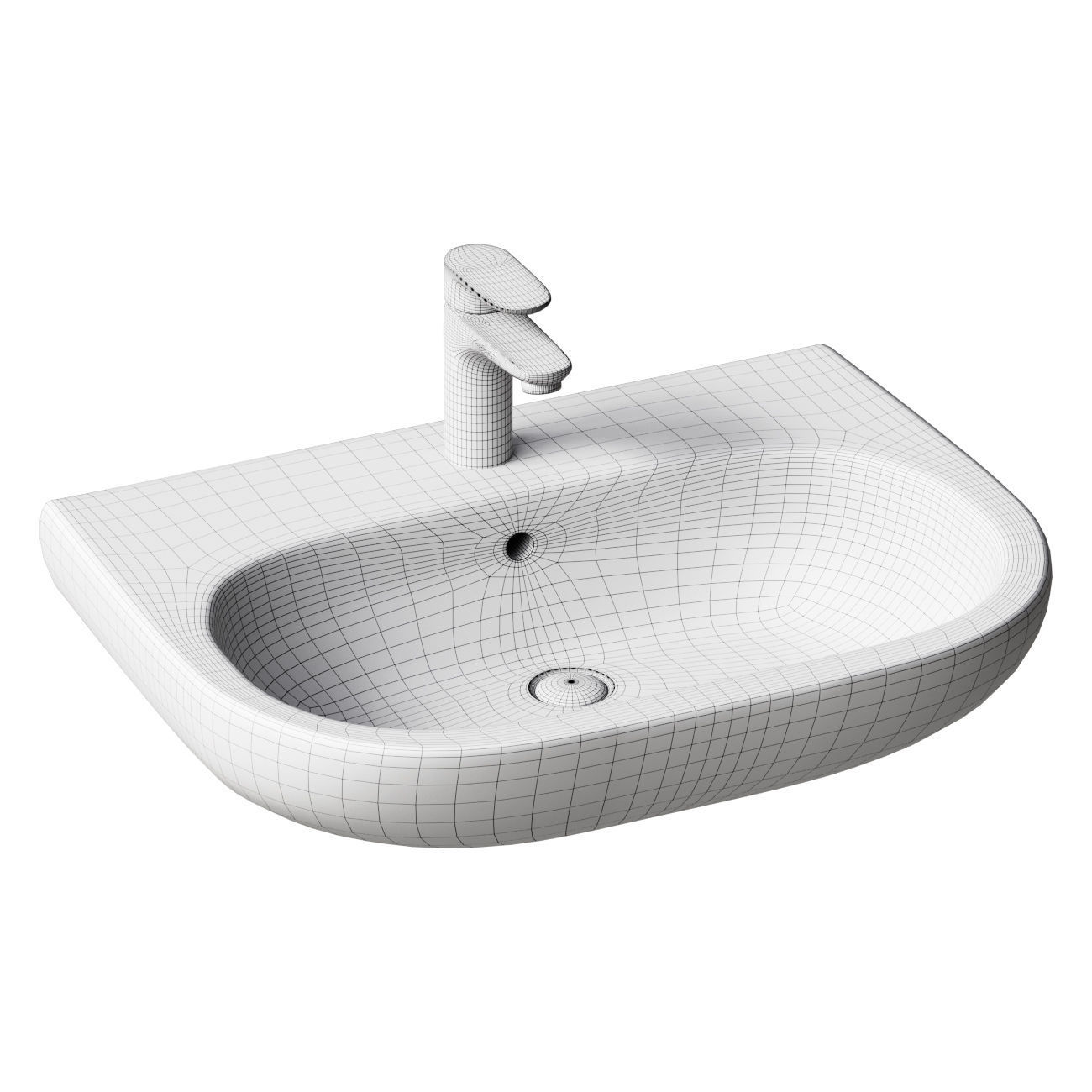 Hanging sink 60 cm Duravit D Code 23106000002 3D model_1