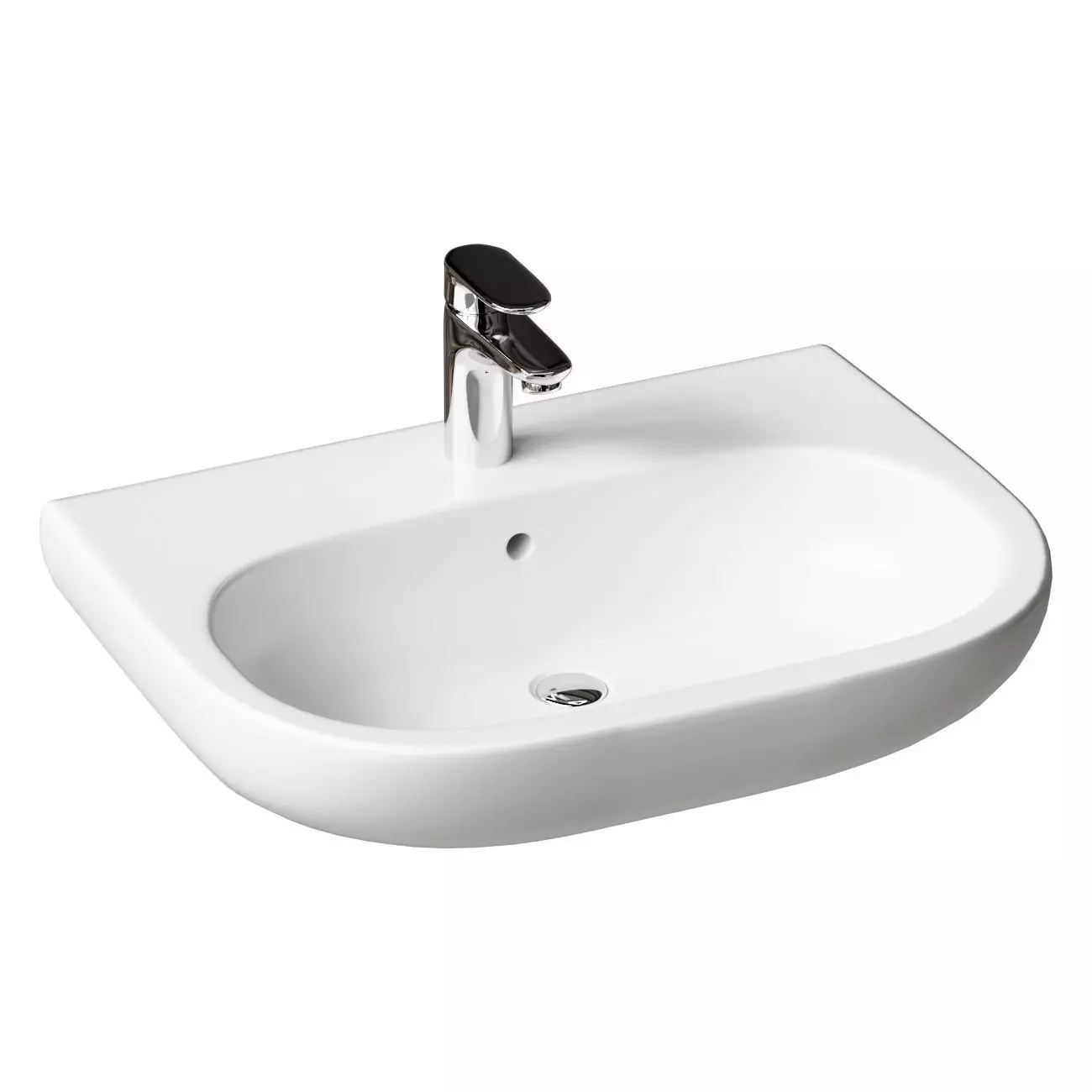 Hanging sink 60 cm Duravit D Code 23106000002 3D model_0