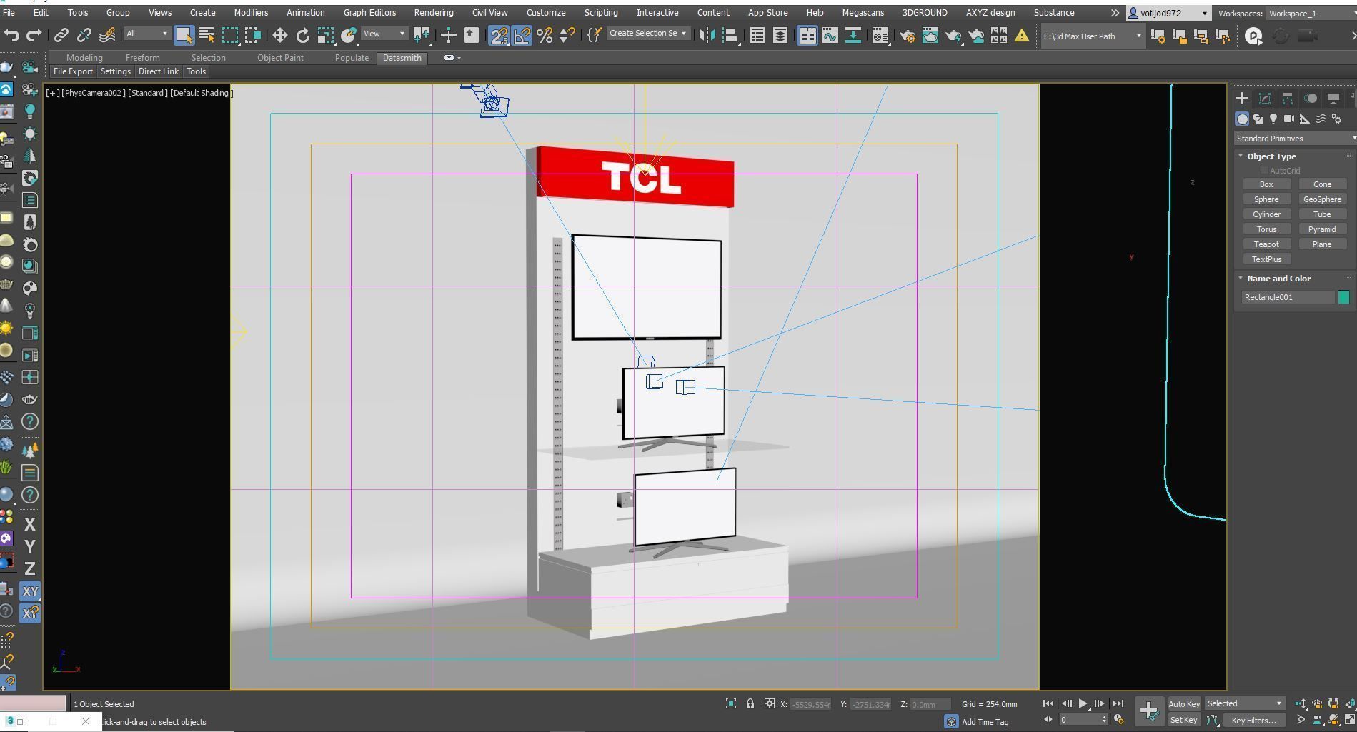 Modern TV Display Rack 3D Model for Home Electronics Shops 3D model_2