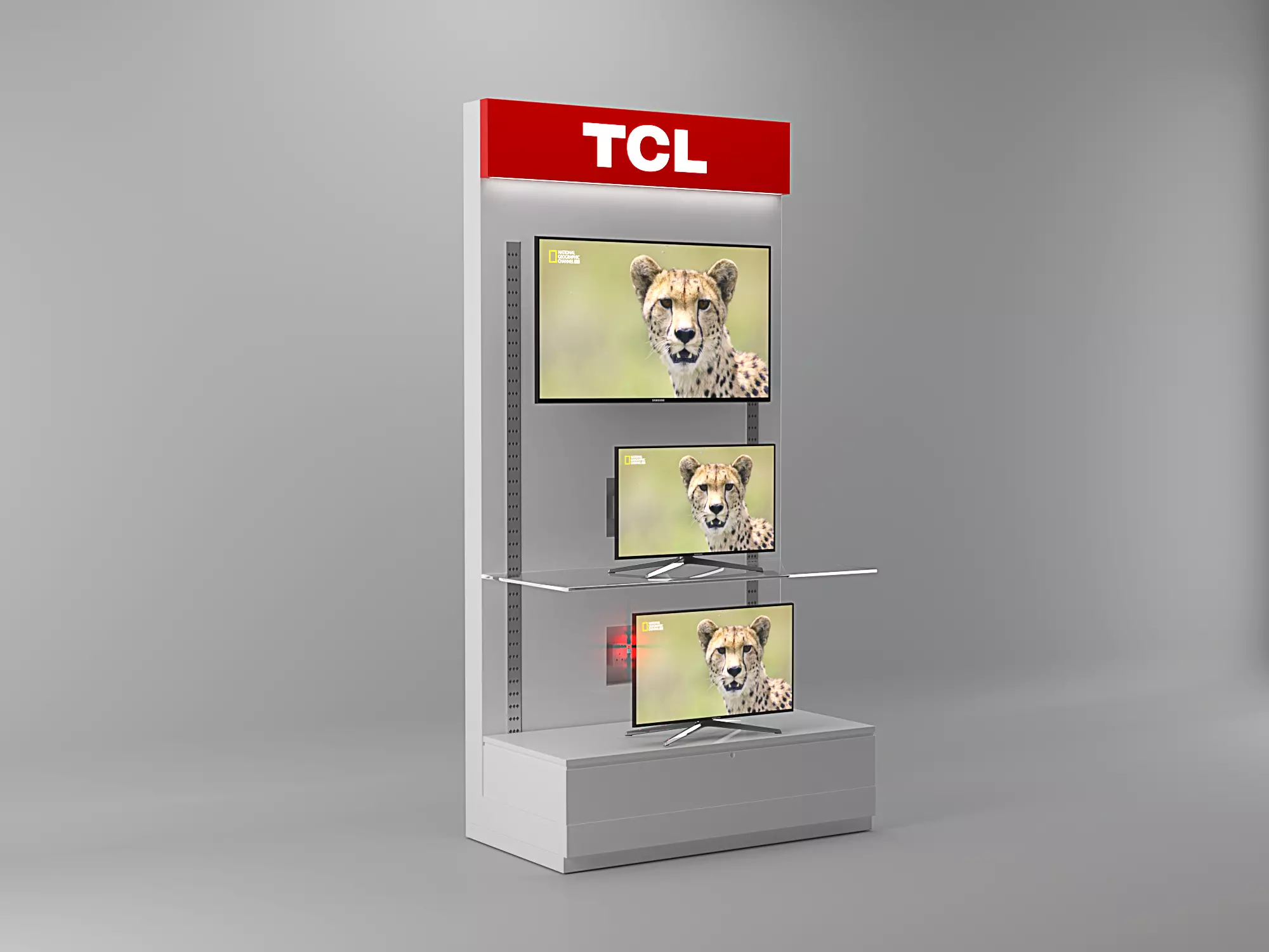 Modern TV Display Rack 3D Model for Home Electronics Shops 3D model_0