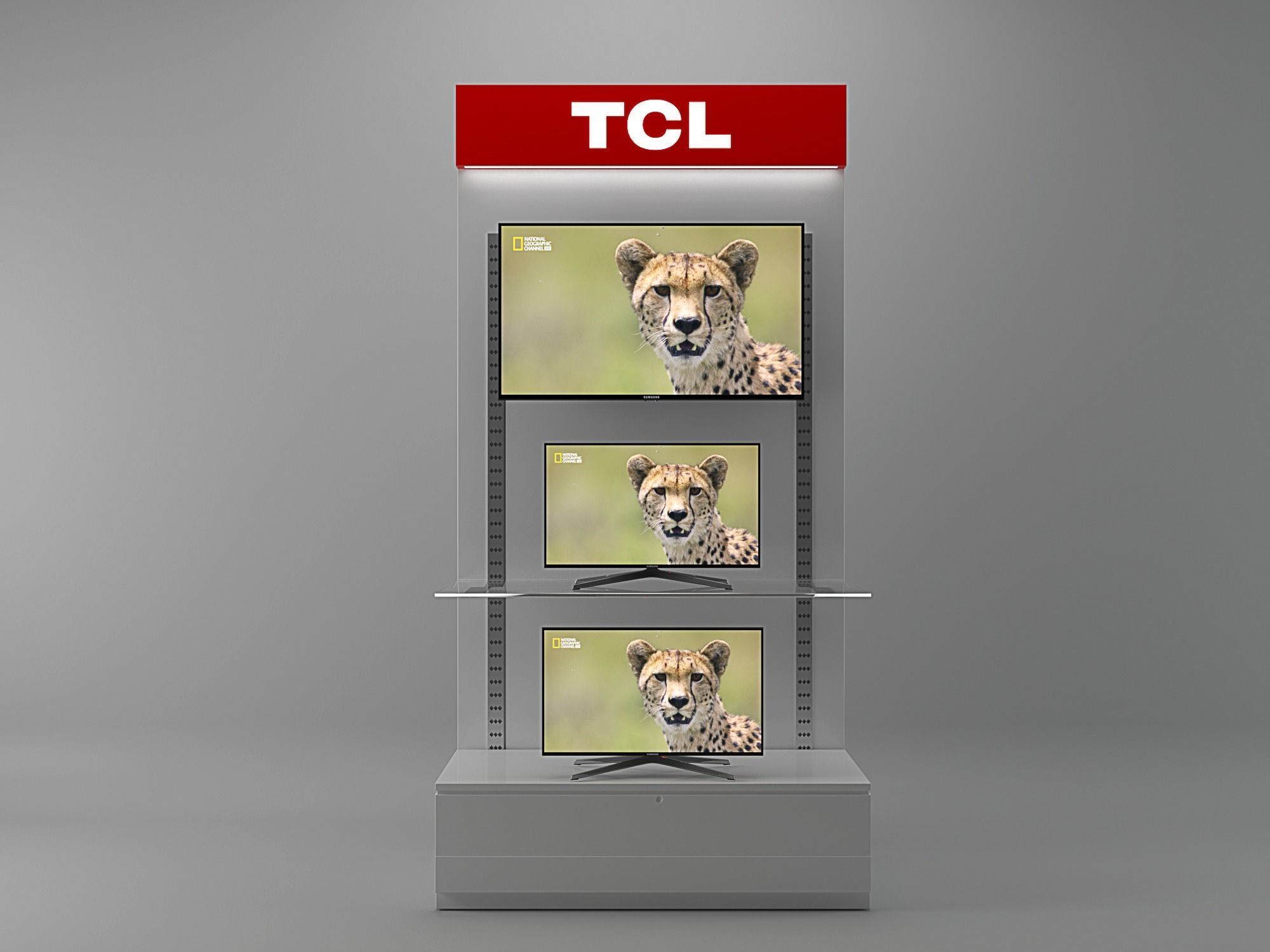 Modern TV Display Rack 3D Model for Home Electronics Shops 3D model_1