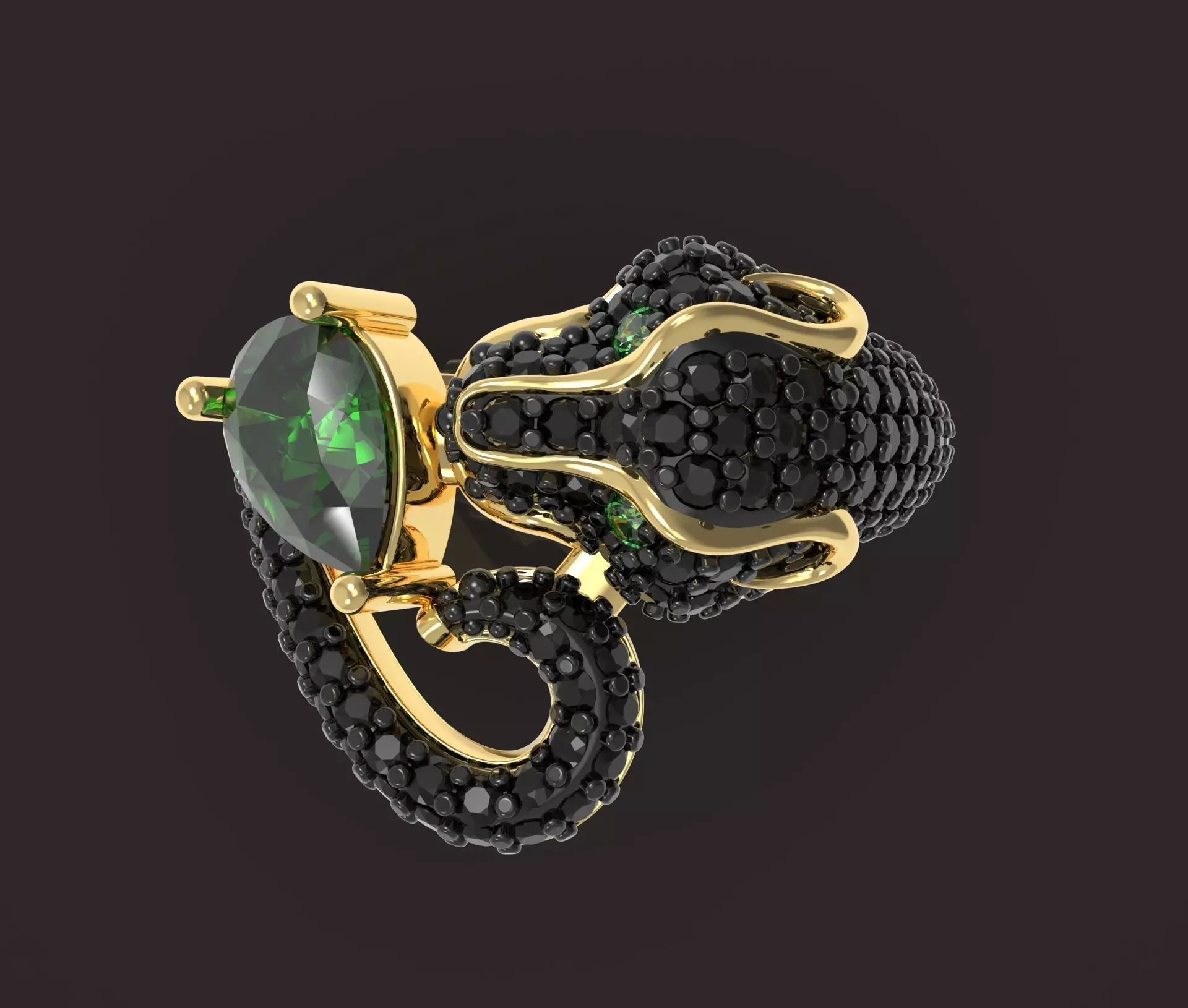 Black panther ring 3D printable model 3D print model