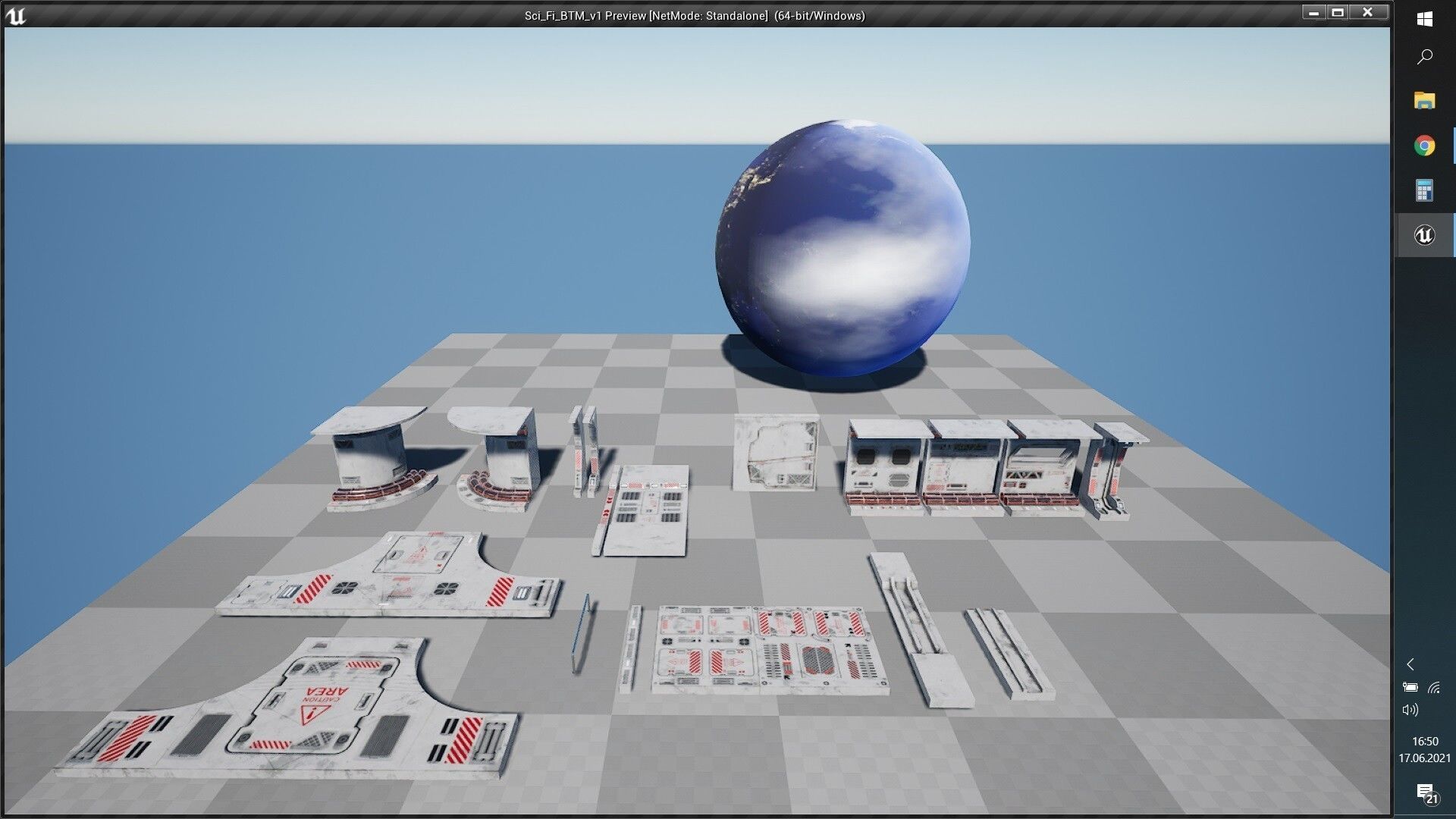 Sci-Fi Space Interior Btm v1 - Unreal Engine Low-poly 3D model_8