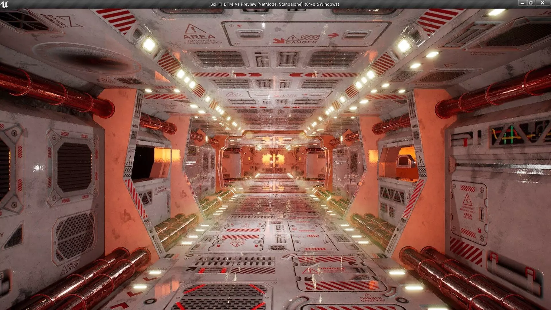 Sci-Fi Space Interior Btm v1 - Unreal Engine Low-poly 3D model_0
