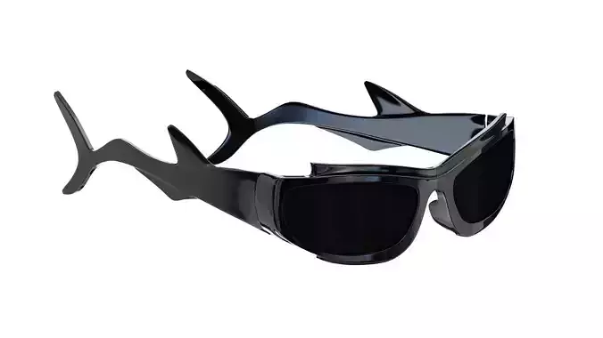 Balenciaga Shark Sunglasses 3d model 3D model