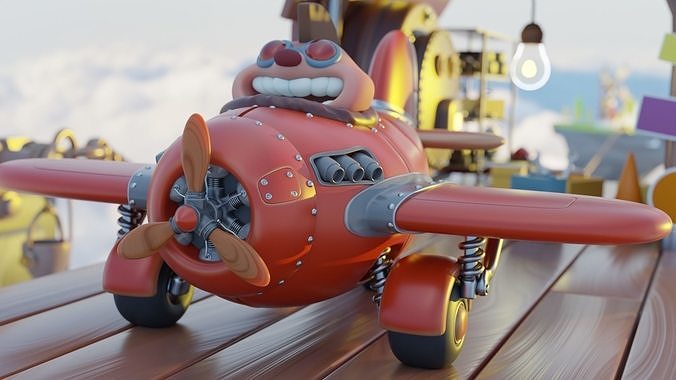 Plane Low-poly 3D model 2