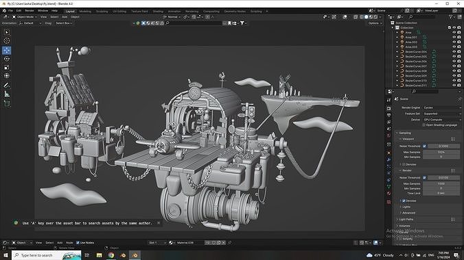 Plane Low-poly 3D model 5