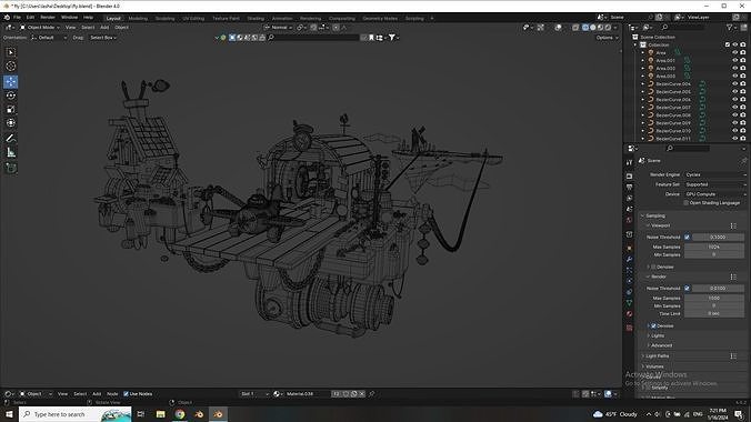 Plane Low-poly 3D model 4