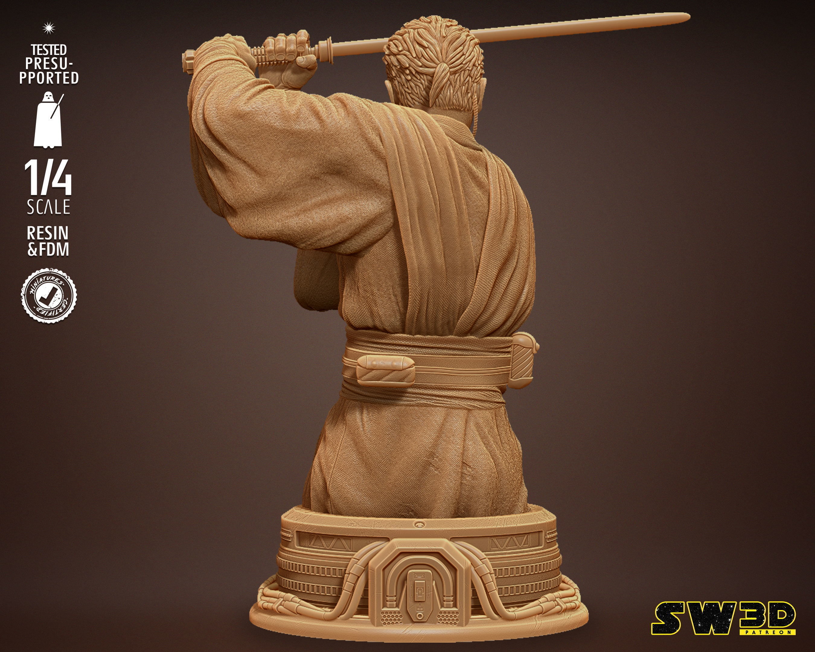 STAR WARS Obi Wan Bust Tested for 3D printing 3D print model_16