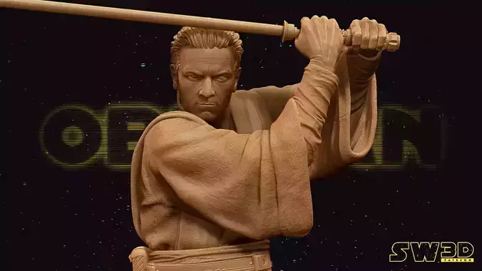 STAR WARS Obi Wan Bust Tested for 3D printing
