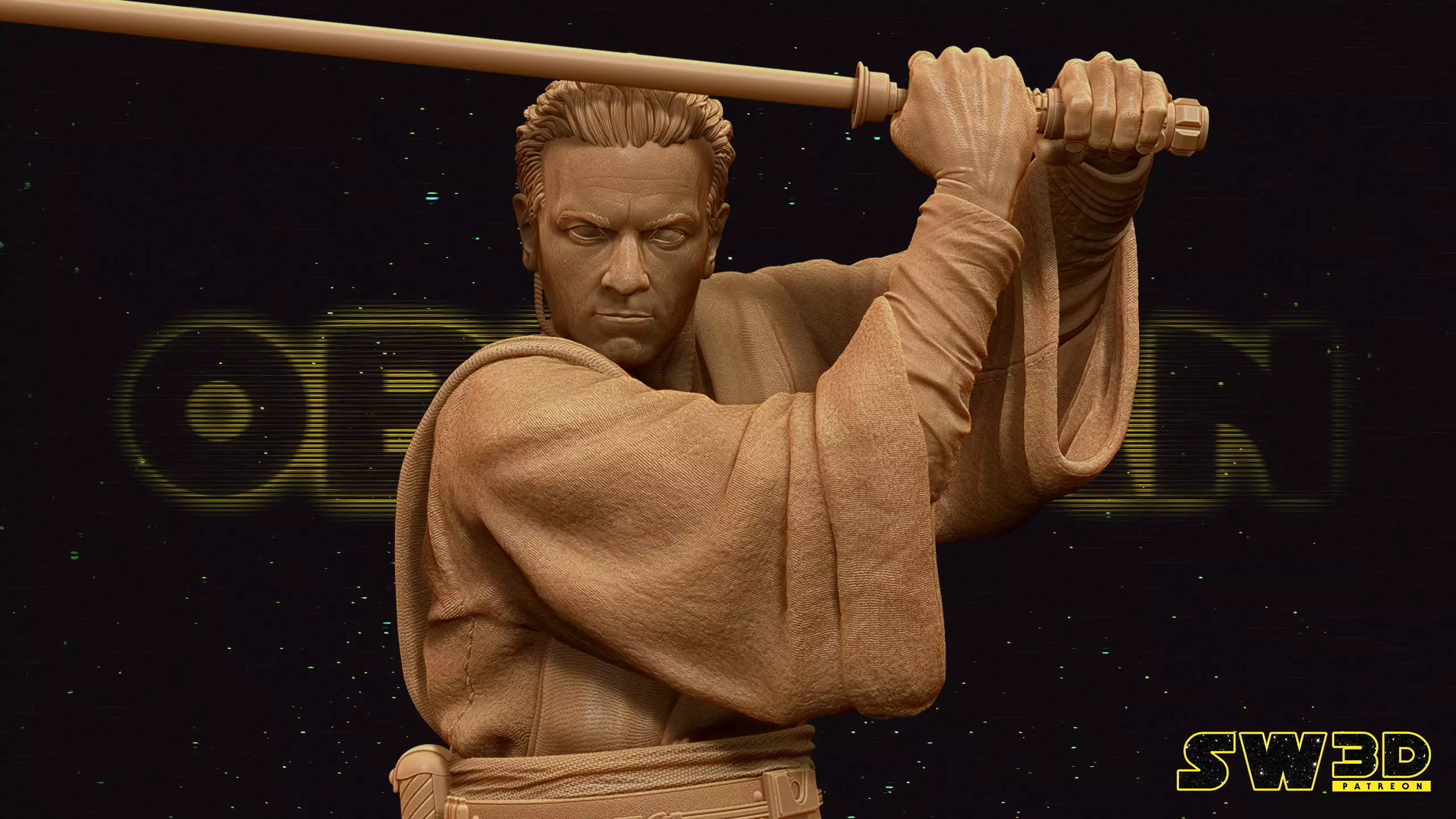 STAR WARS Obi Wan Bust Tested for 3D printing 3D print model_0