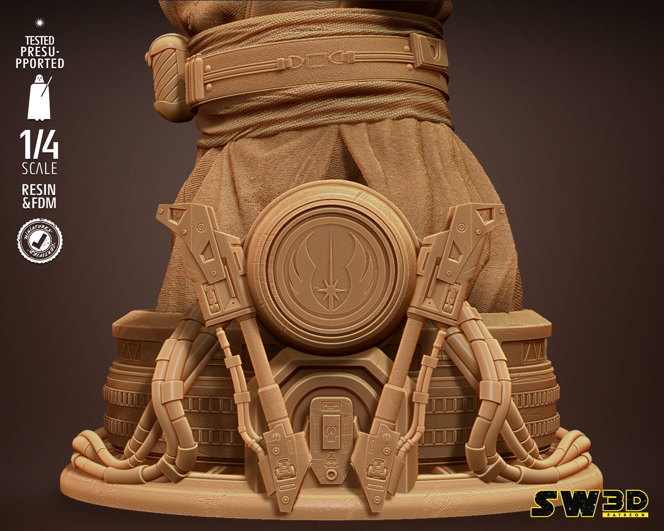 STAR WARS Obi Wan Bust Tested for 3D printing 3D print model_31