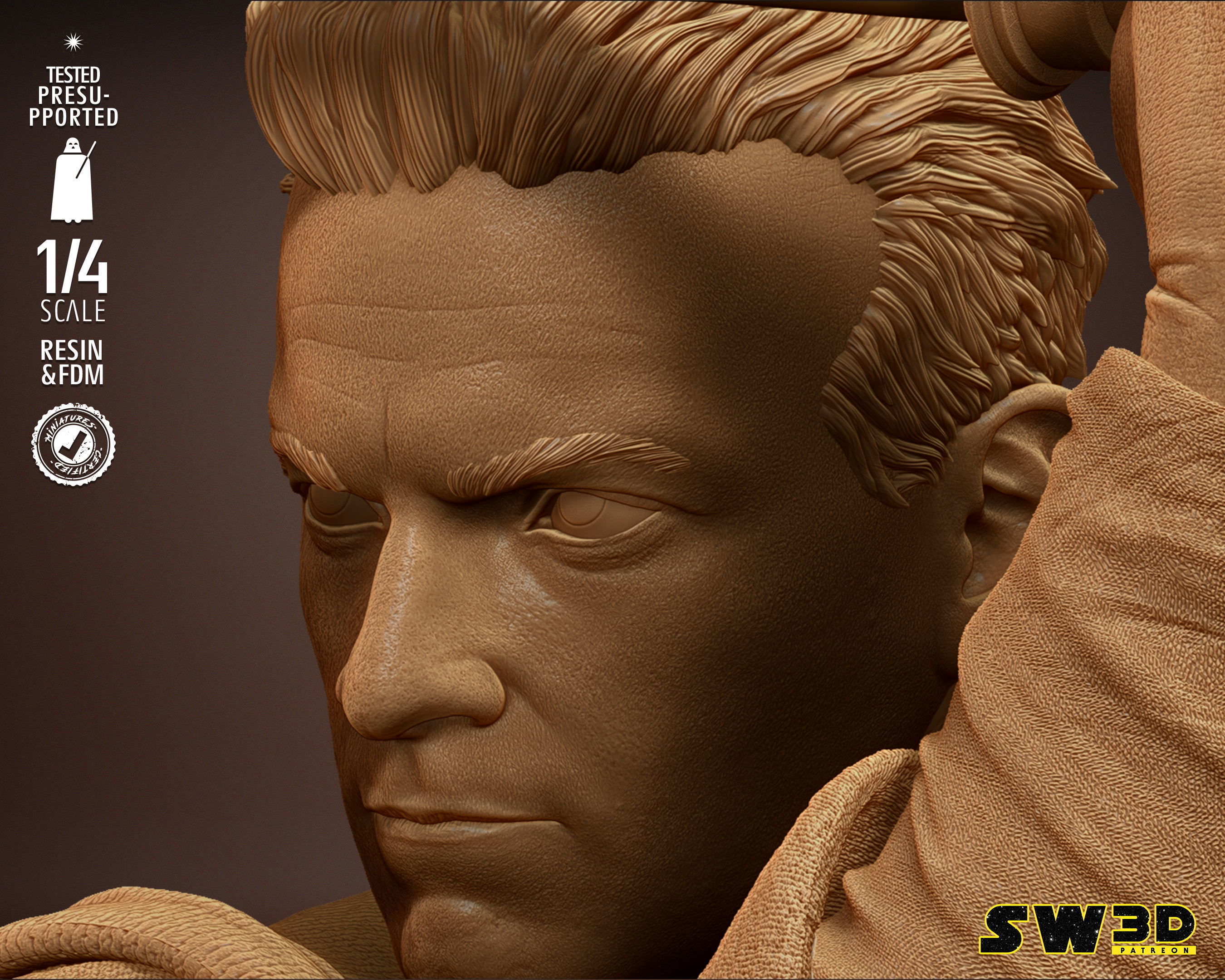 STAR WARS Obi Wan Bust Tested for 3D printing 3D print model_46