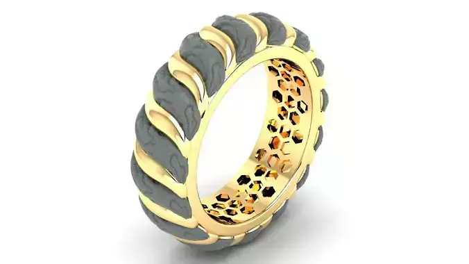   smoky texture finger band  3D print model