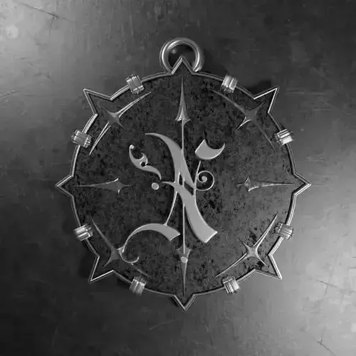 Medallion with letter X 3D printable model