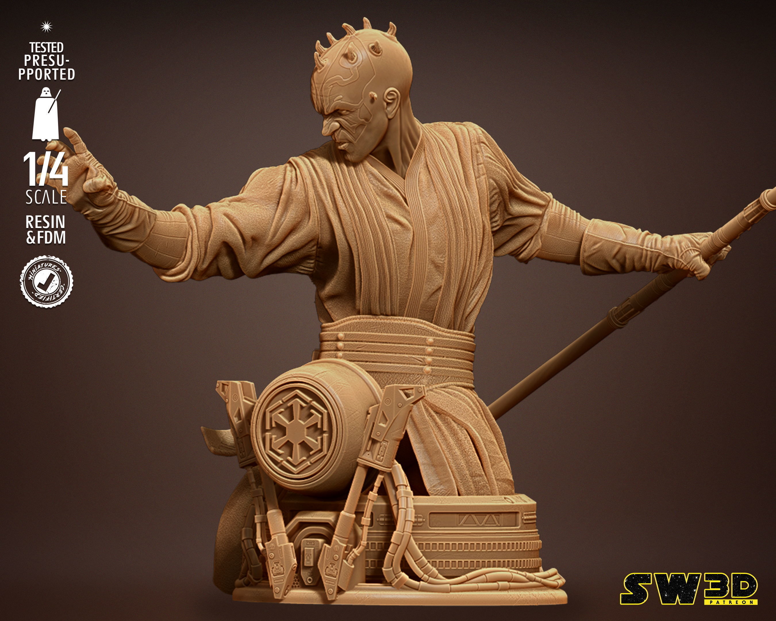 STAR WARS Darth Maul Bust Tested for 3D printing 3D print model_28