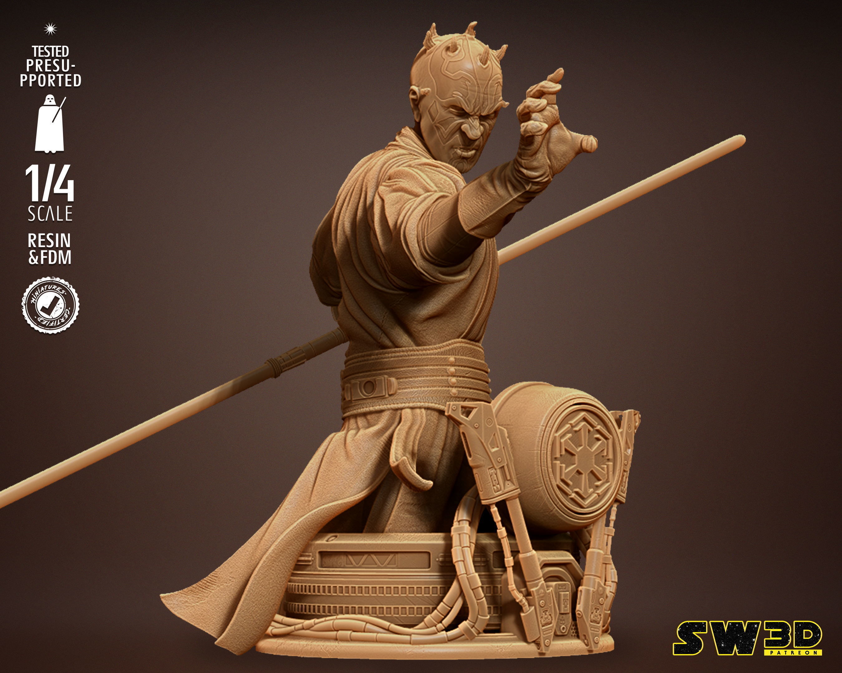 STAR WARS Darth Maul Bust Tested for 3D printing 3D print model_16