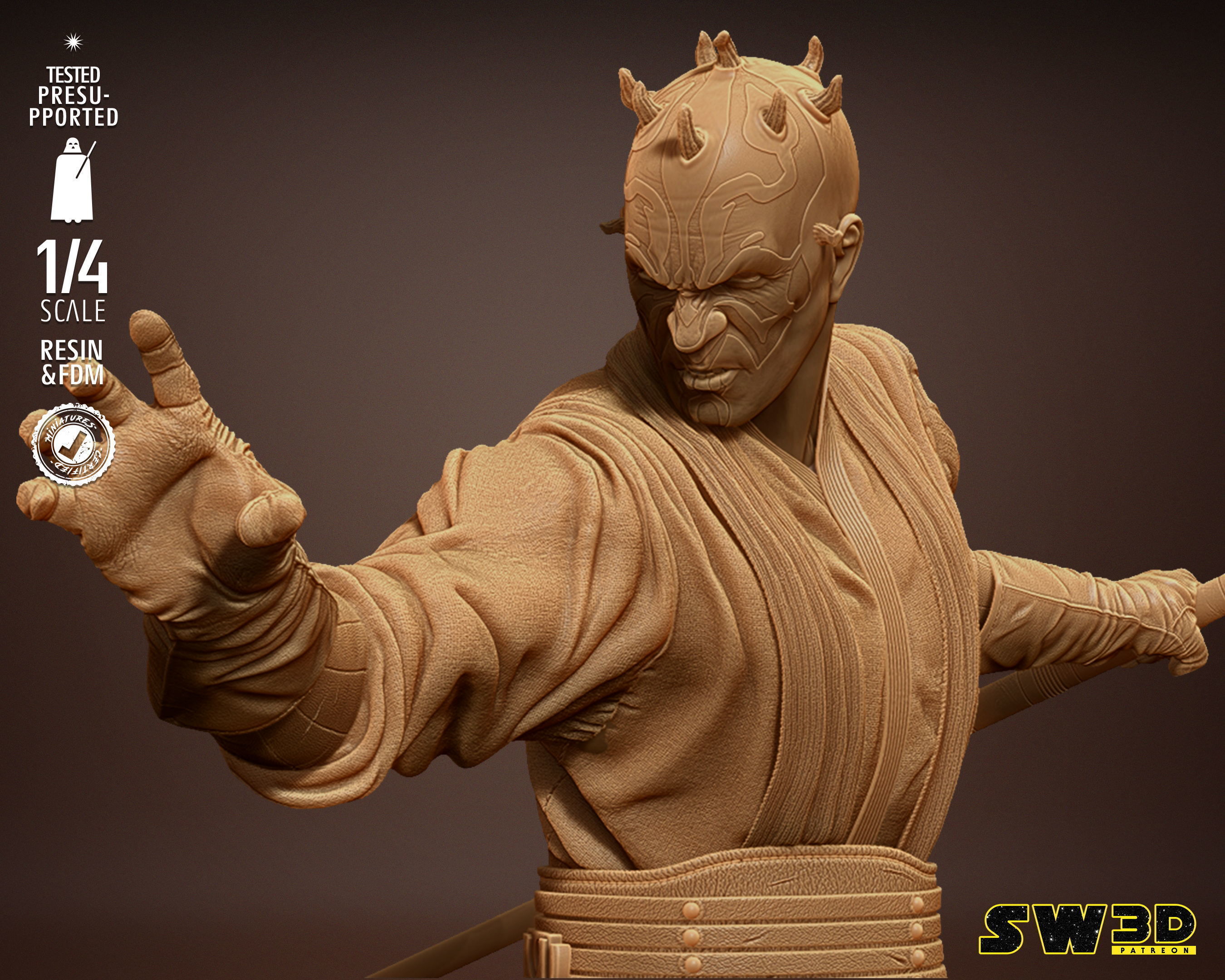 STAR WARS Darth Maul Bust Tested for 3D printing 3D print model_42