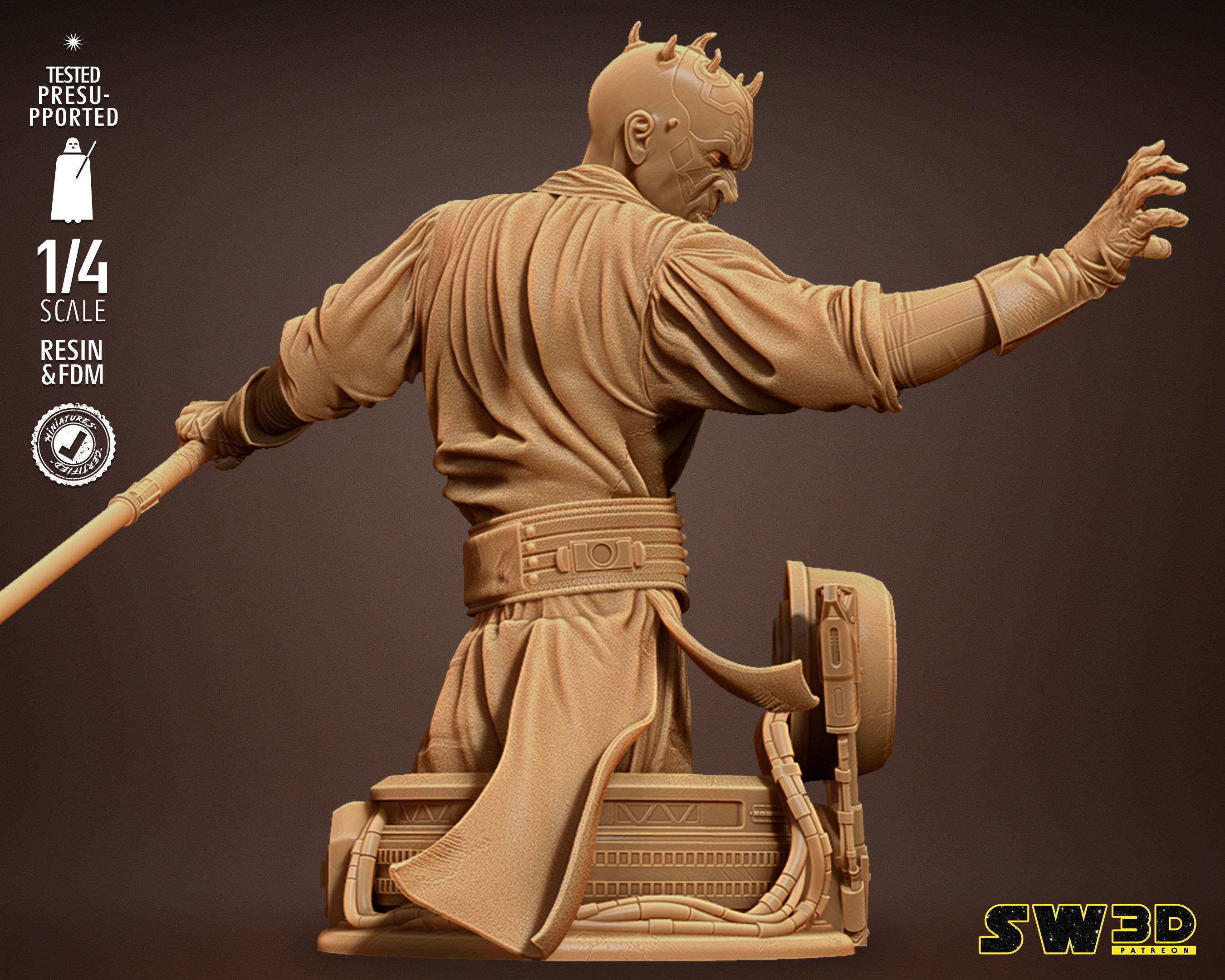 STAR WARS Darth Maul Bust Tested for 3D printing 3D print model_34