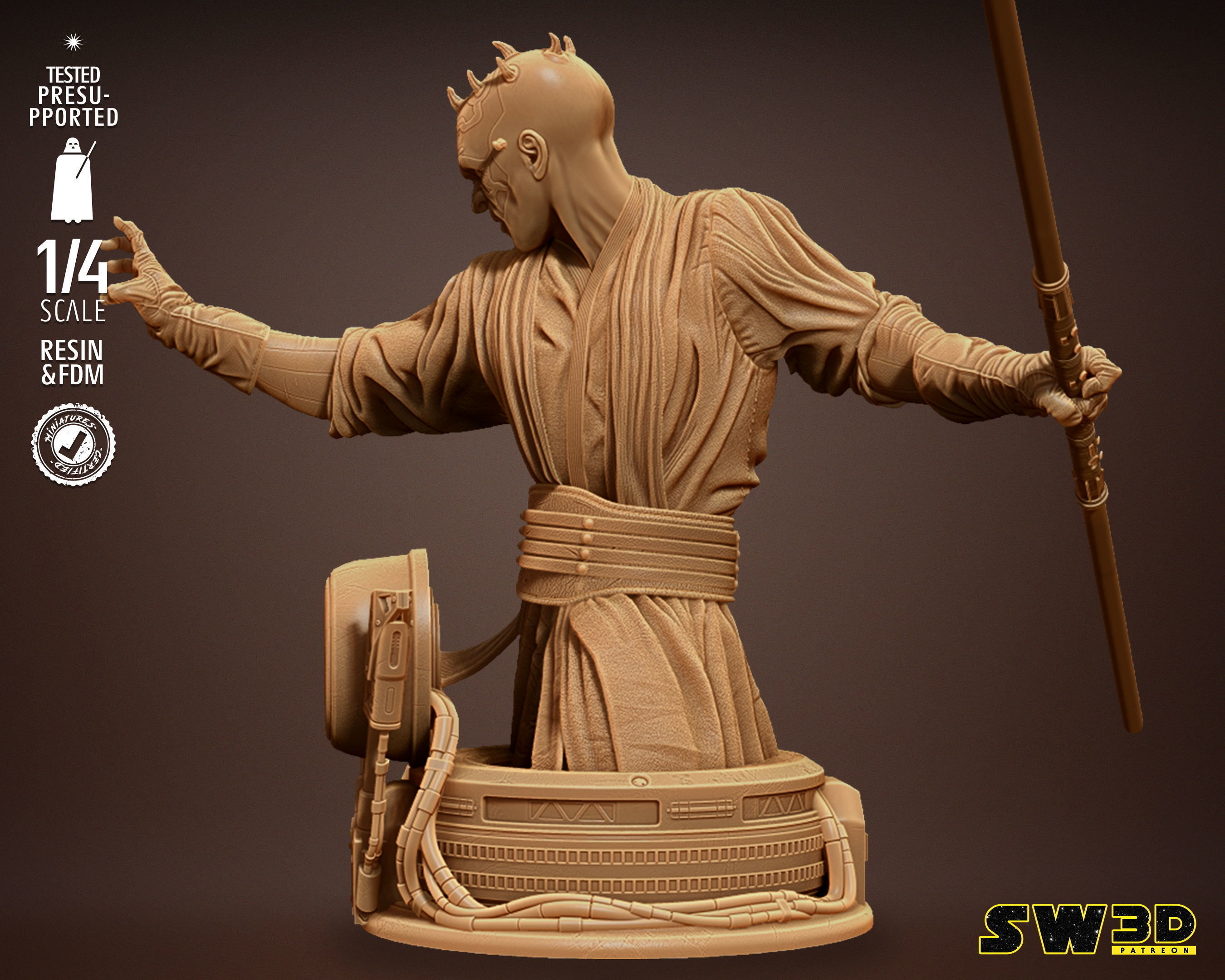 STAR WARS Darth Maul Bust Tested for 3D printing 3D print model_25