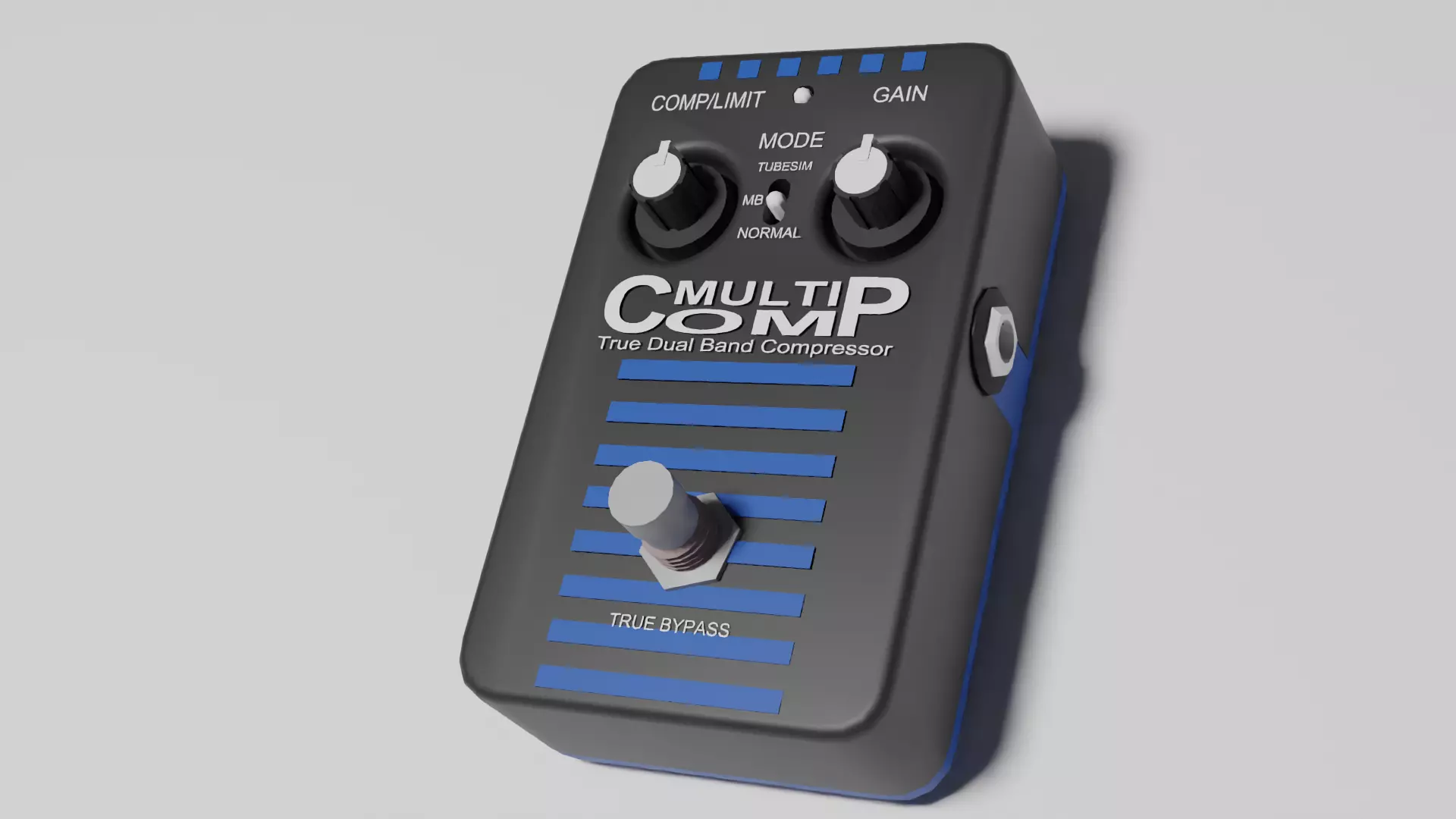 bass guitar pedal compressor multi comp 3d model Low-poly 3D model
