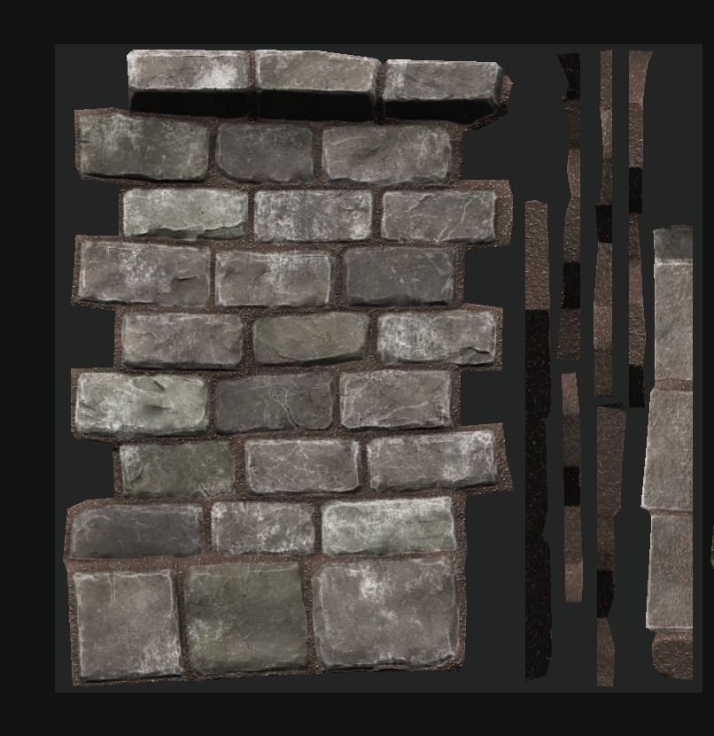 Modular Dungeon Set Low-poly 3D model_8