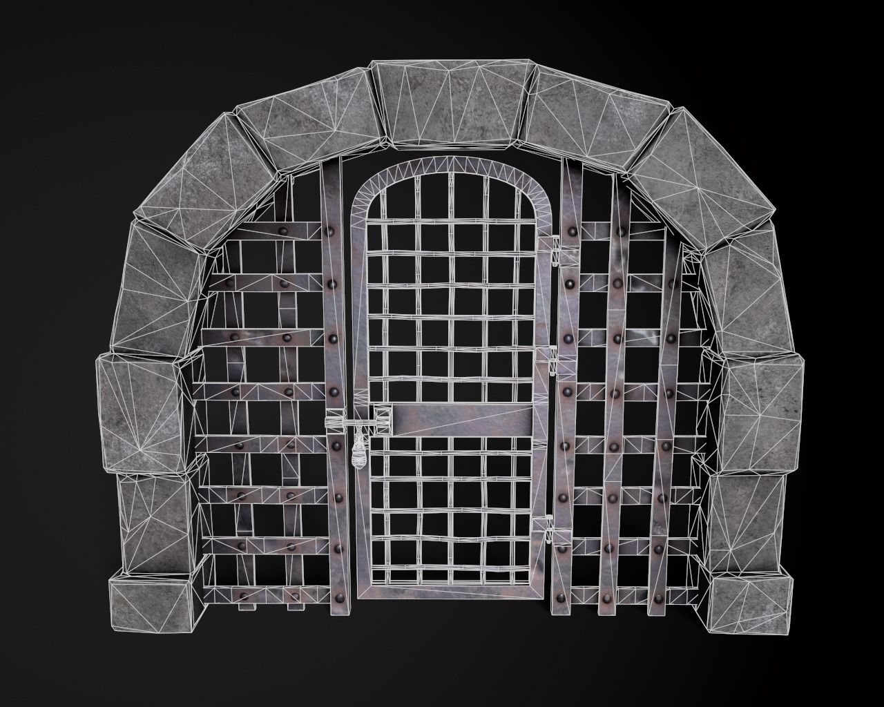 Modular Dungeon Set Low-poly 3D model_3